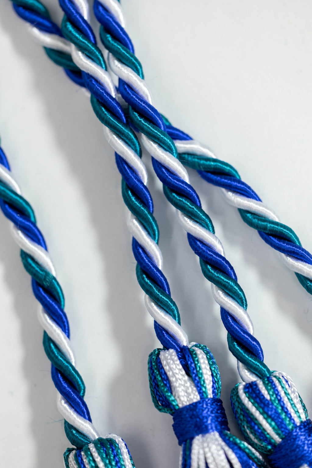 Royal Blue, Teal, White Graduation Honor Cord