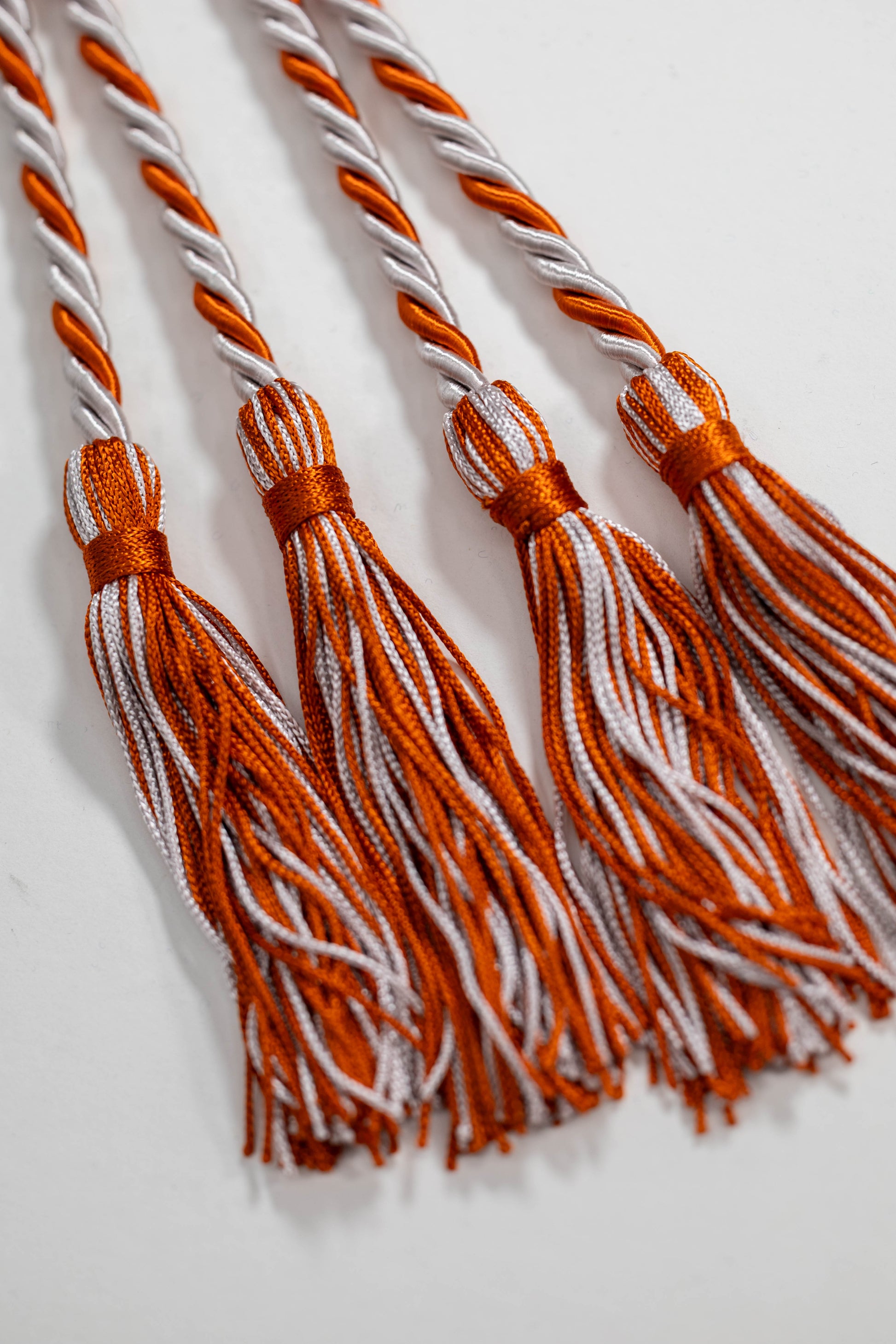 SILVER, SILVER, BURNT ORANGE GRADUATION CORD, HONOR CORD