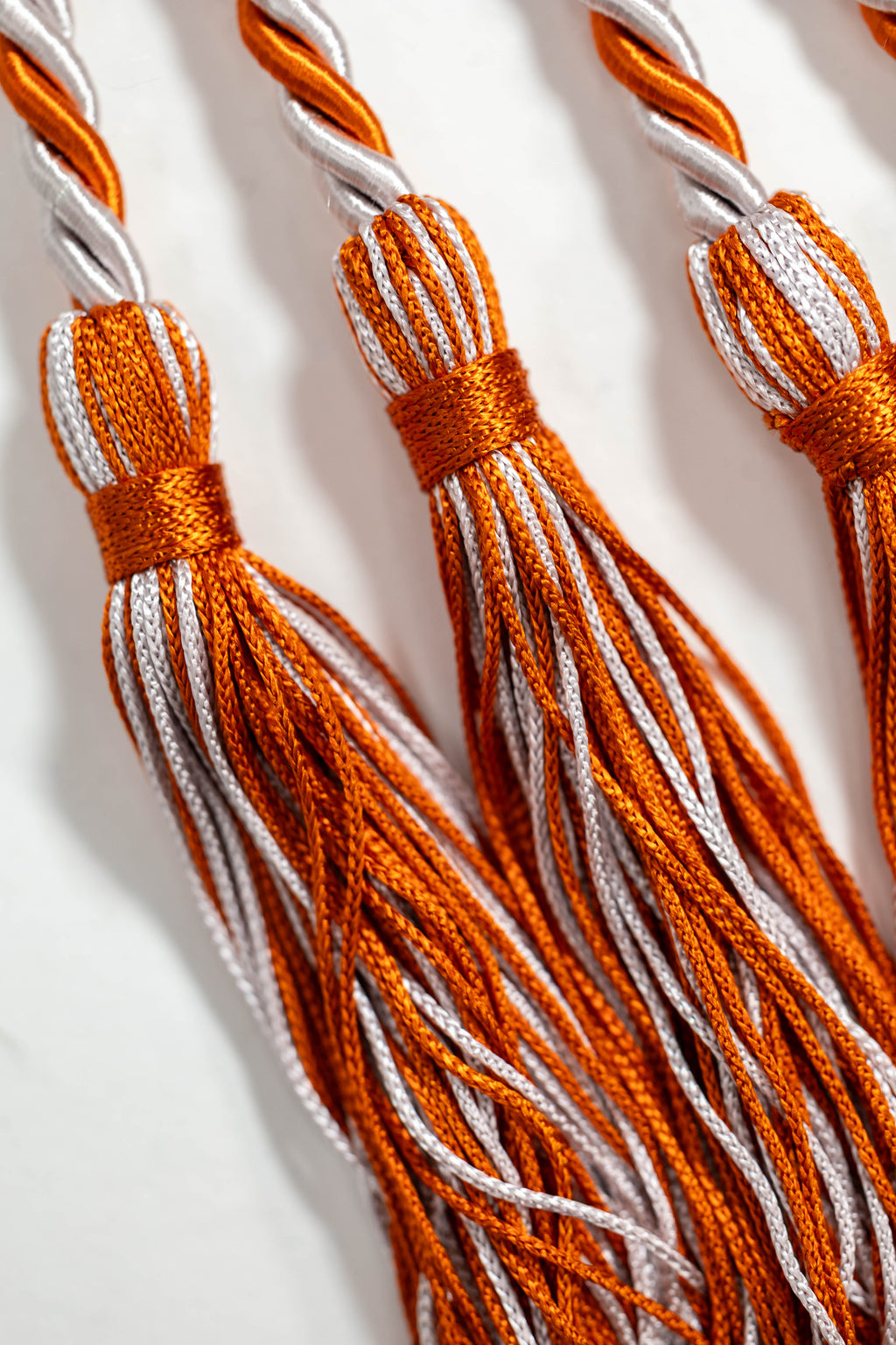 SILVER, SILVER, BURNT ORANGE GRADUATION CORD, HONOR CORD