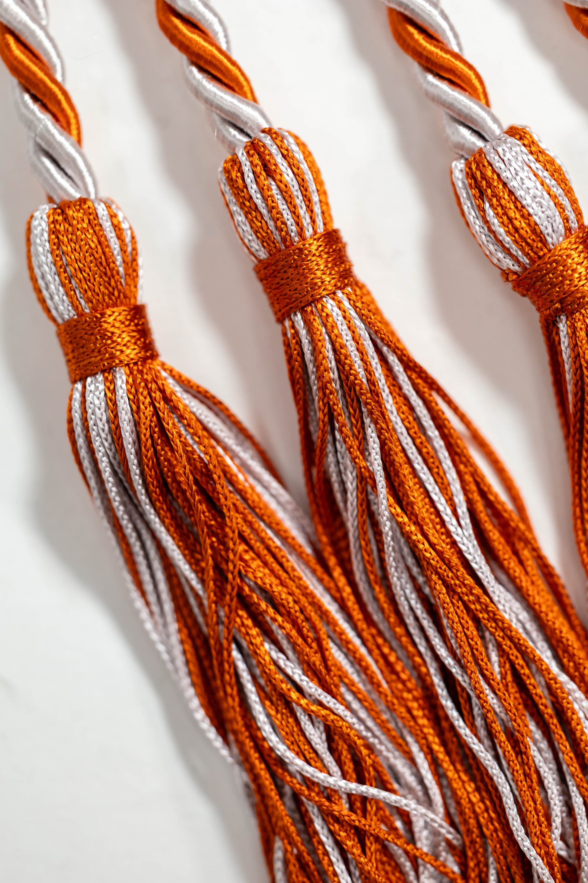 SILVER, SILVER, BURNT ORANGE GRADUATION CORD, HONOR CORD