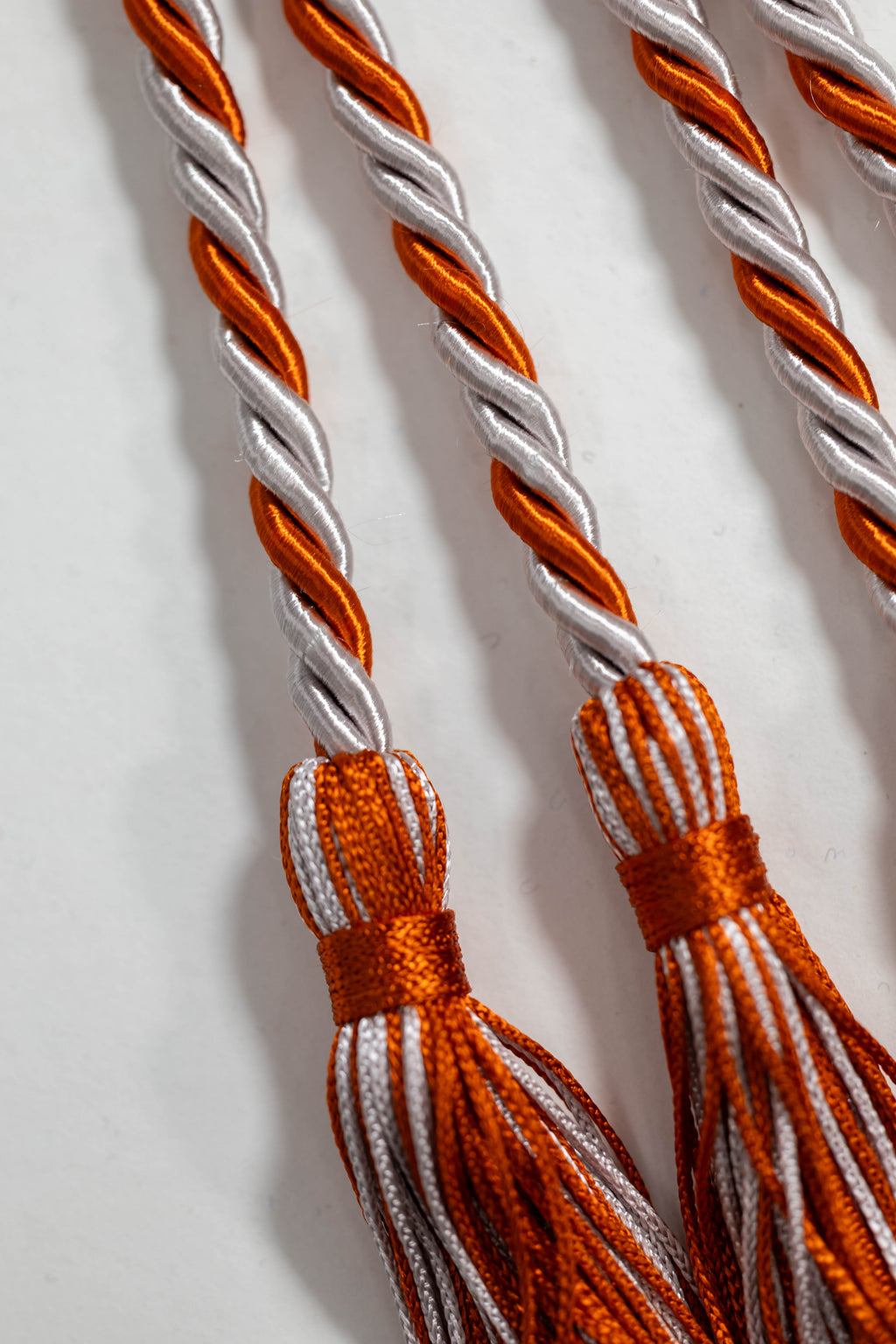 SILVER, SILVER, BURNT ORANGE GRADUATION CORD, HONOR CORD