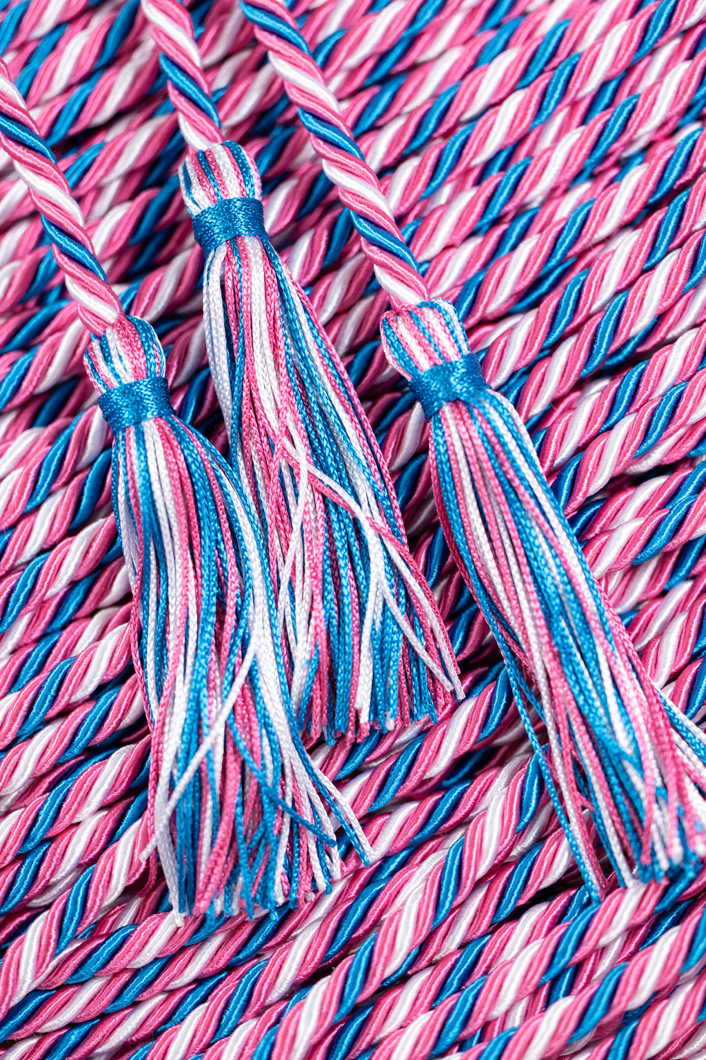 Trans Pride, Peacock, Hot Pink, White, Hot Pink GRADUATION CORD, HONOR CORD