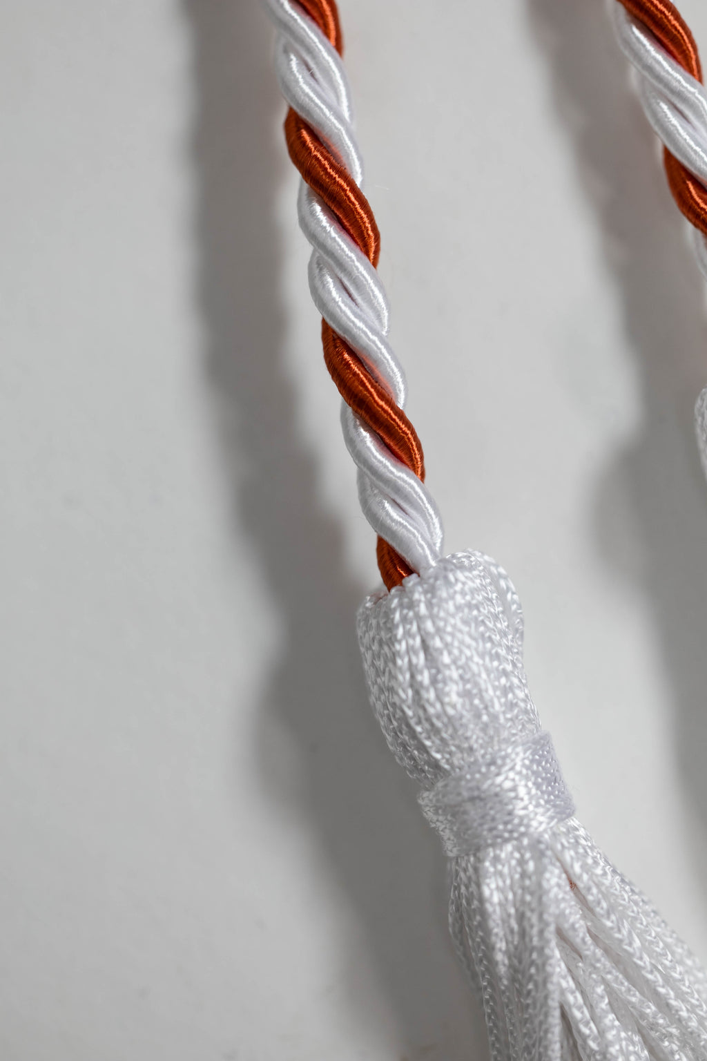 White, White, Burnt Orange Whit white tassel Graduation cord, Honor Cord