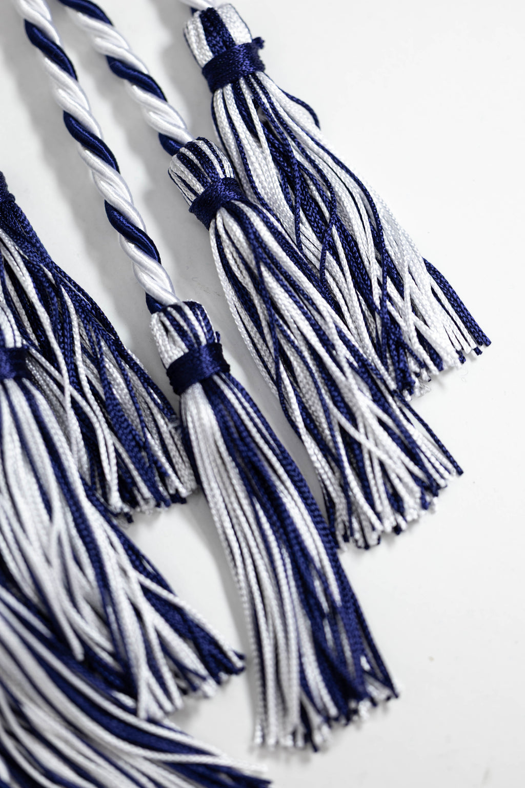 WHITE, WHITE, NAVY GRADUATION CORD, HONOR CORD (Copy)