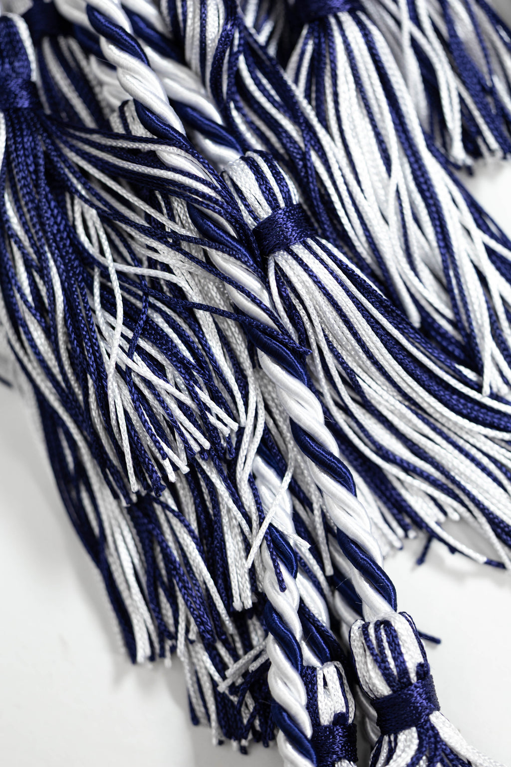 WHITE, WHITE, NAVY GRADUATION CORD, HONOR CORD (Copy)