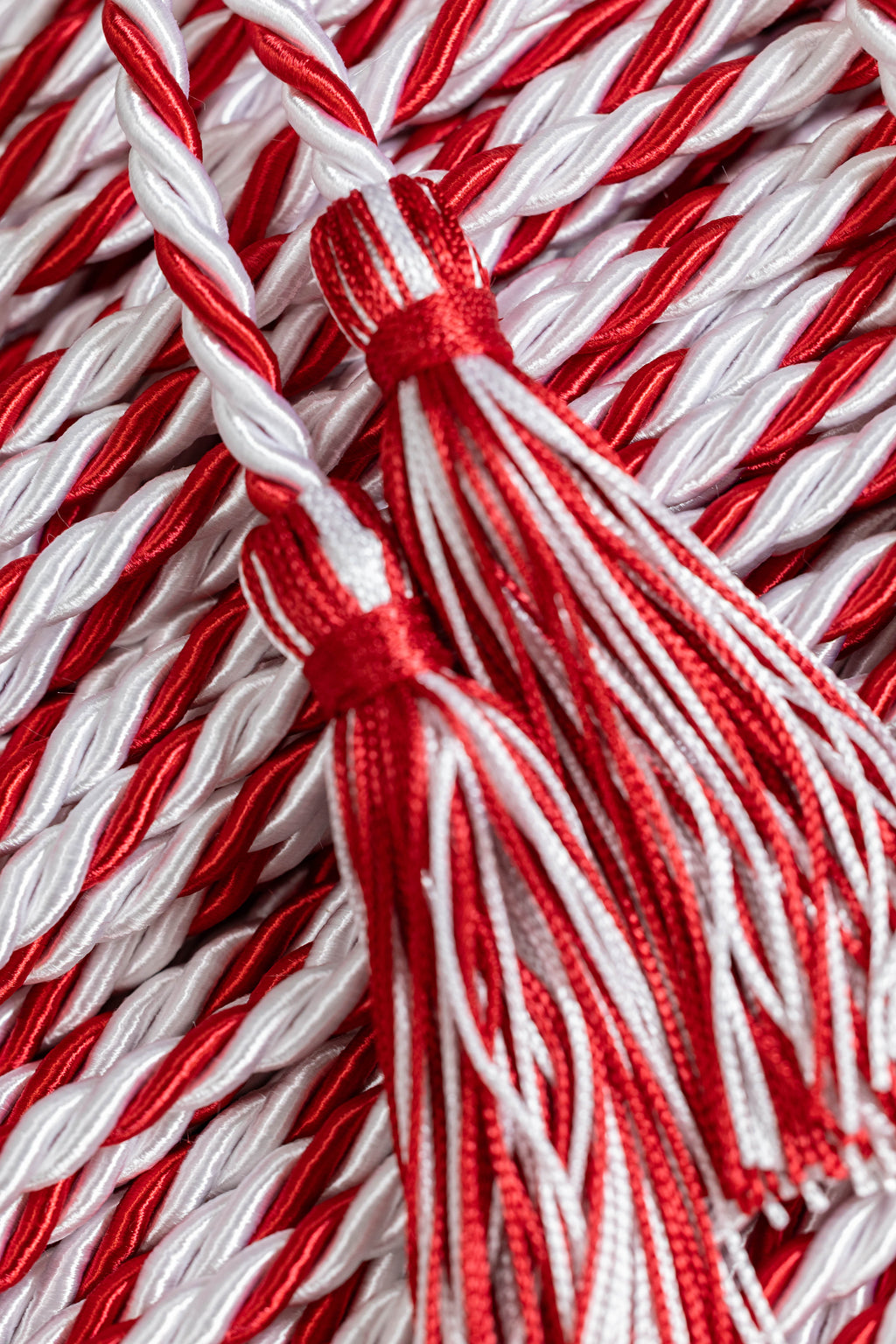 WHITE, RED, RED GRADUATION CORD, HONOR CORD