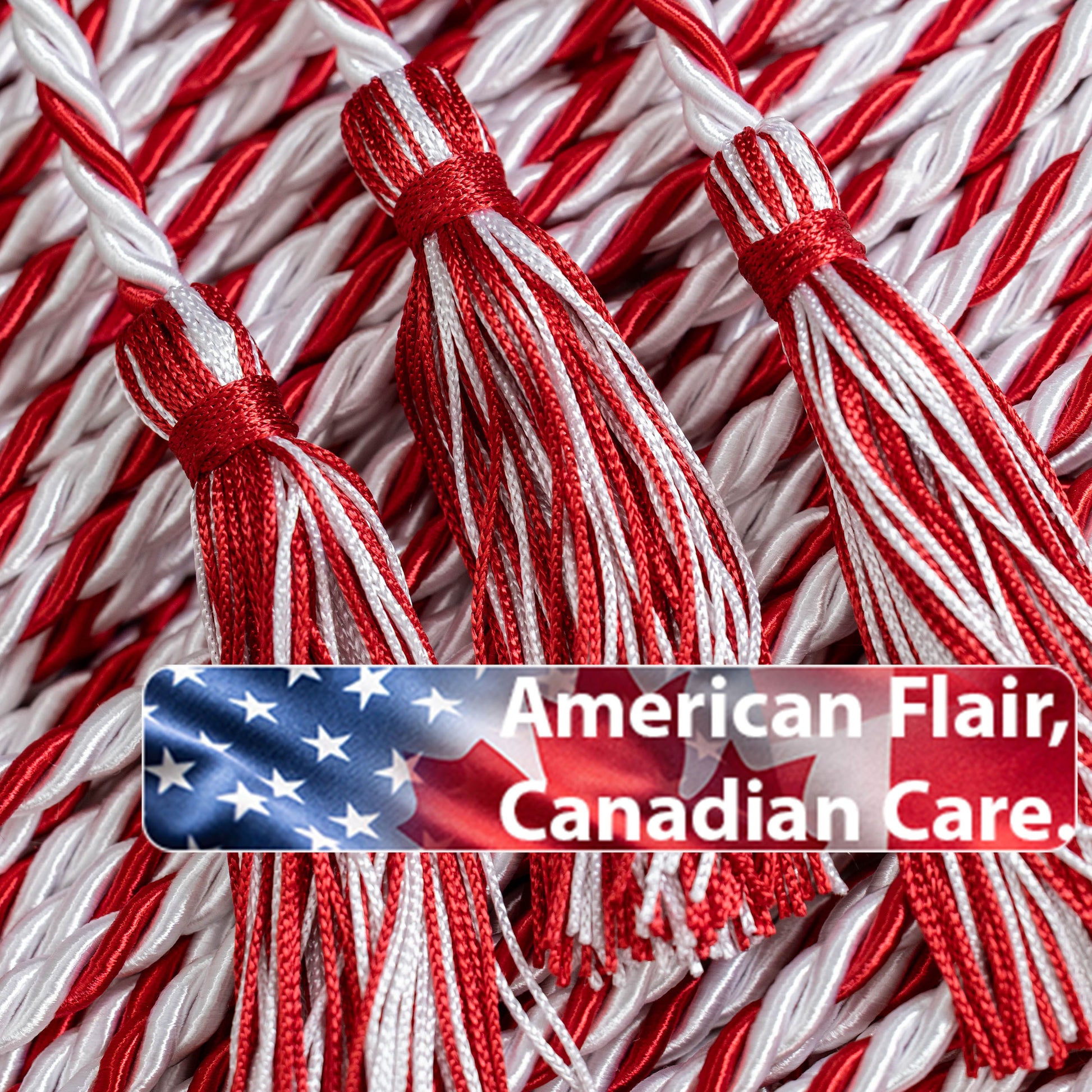 WHITE, RED, RED GRADUATION CORD, HONOR CORD