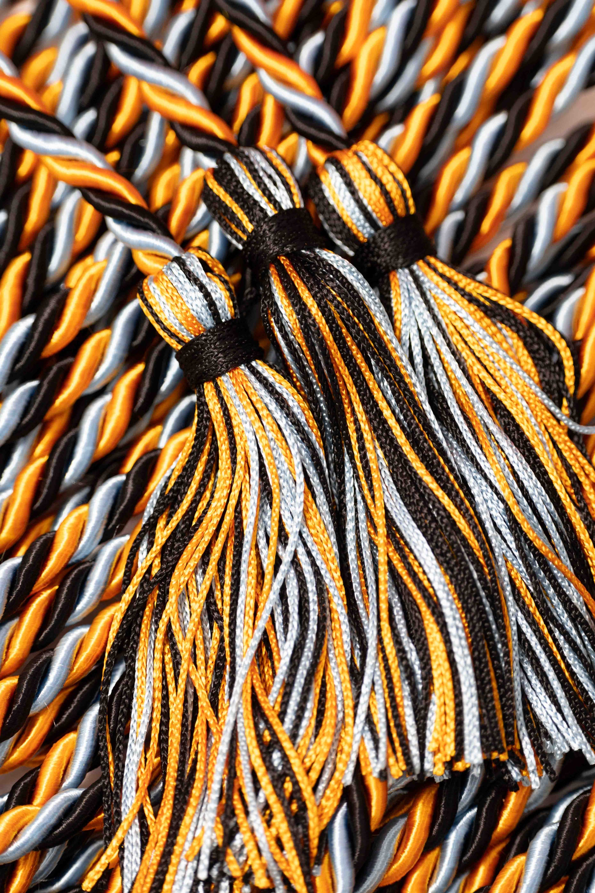 Apricot Orange, Light Blue, Black Graduation honor cord