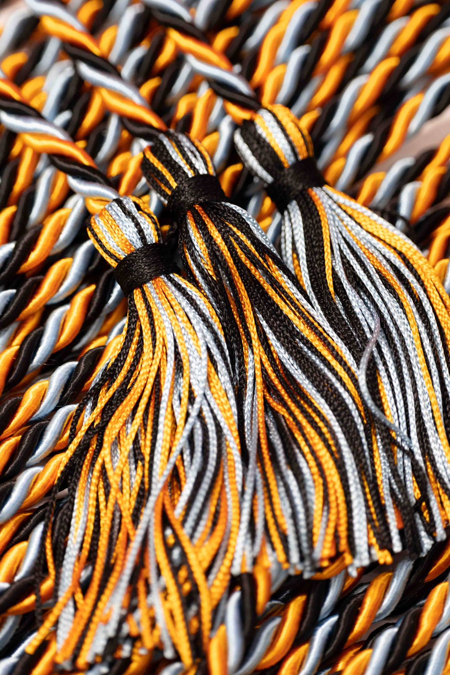 Apricot Orange, Light Blue, Black Graduation Honor Cord