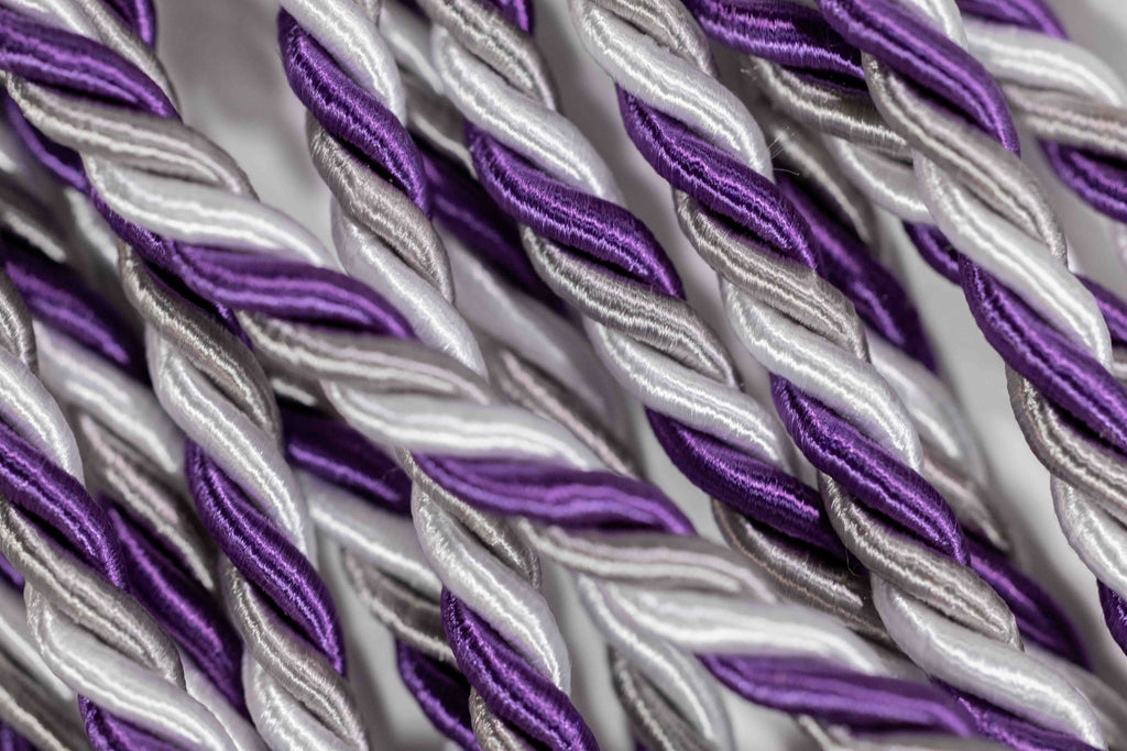 Purple, Silver, White Graduation Honor Cord