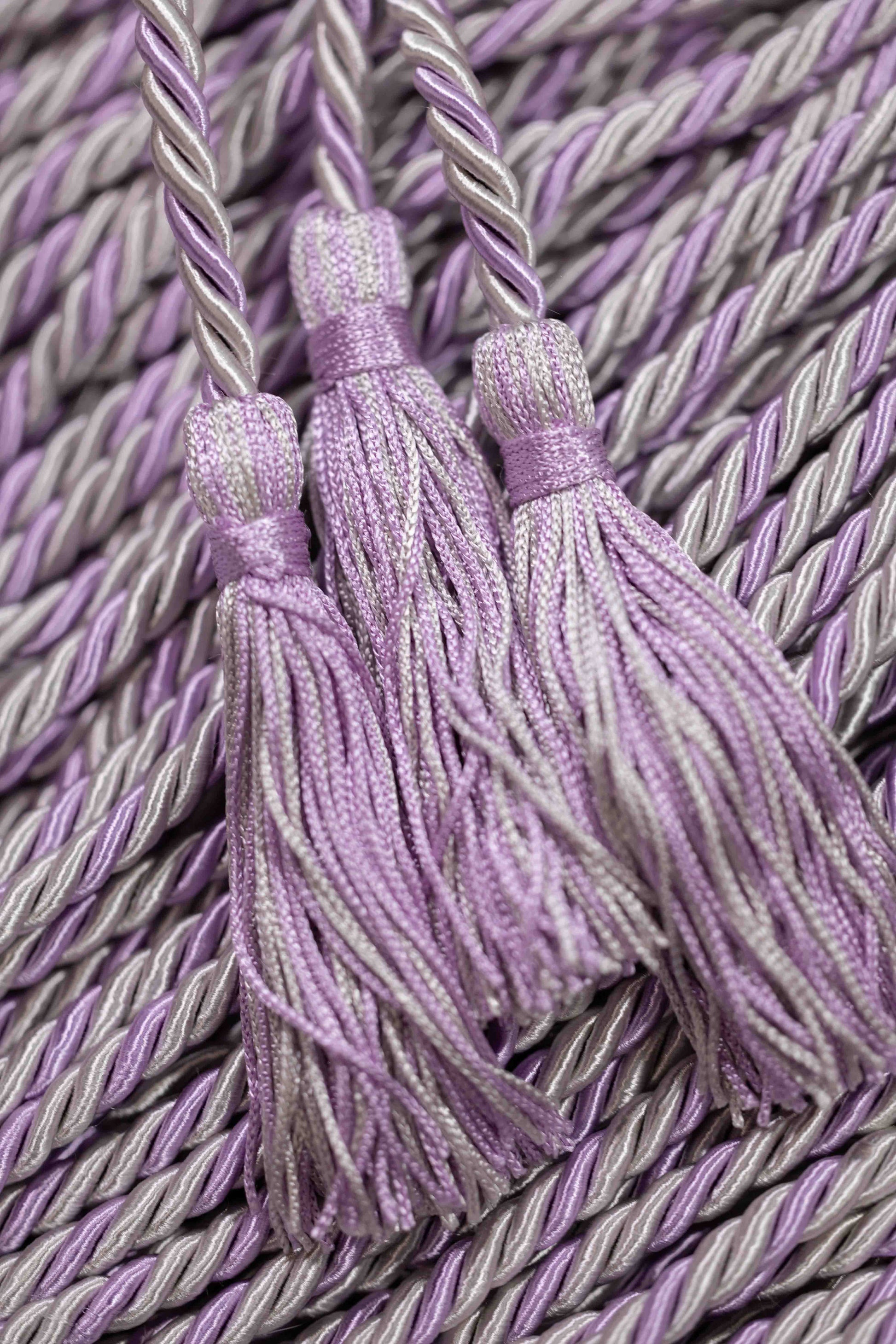 Silver, Silver, Lilac Graduation Honor Cord