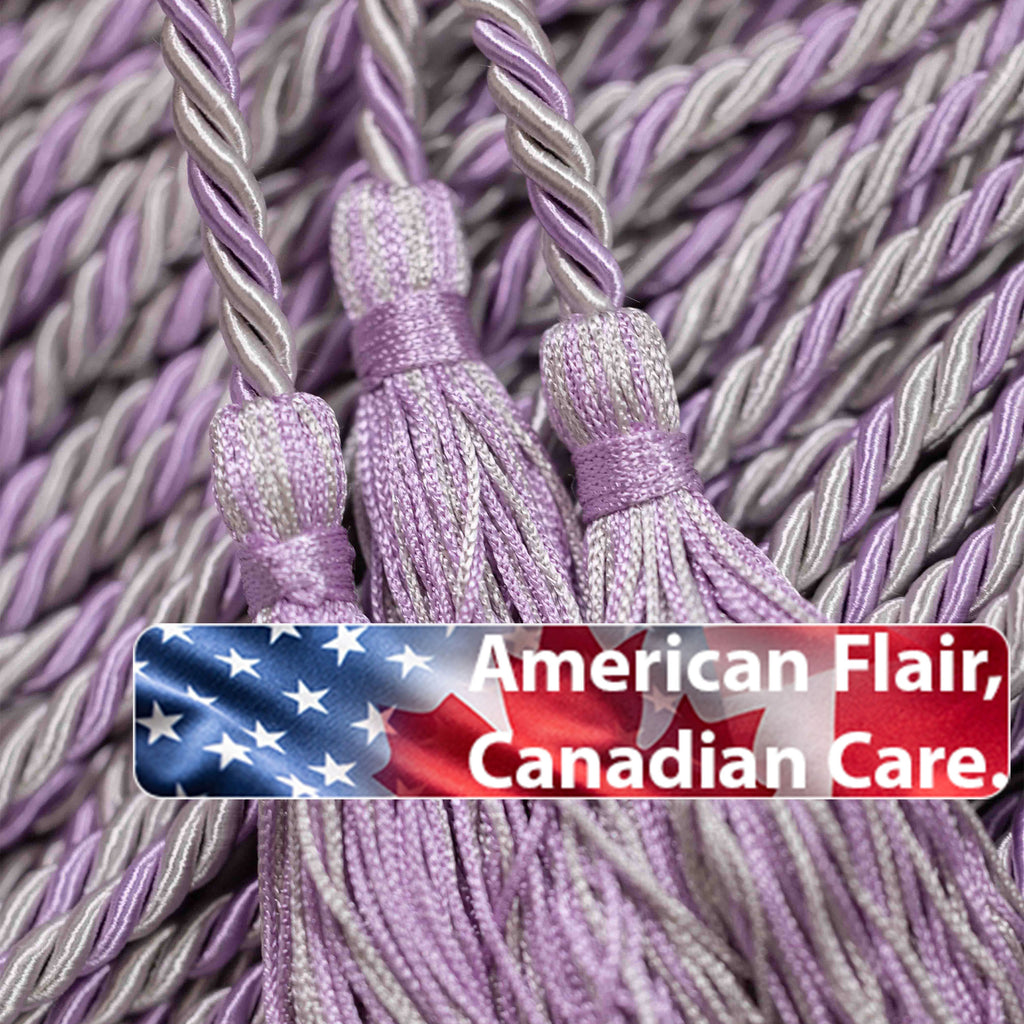 Silver, Silver, Lilac Graduation Honor Cord