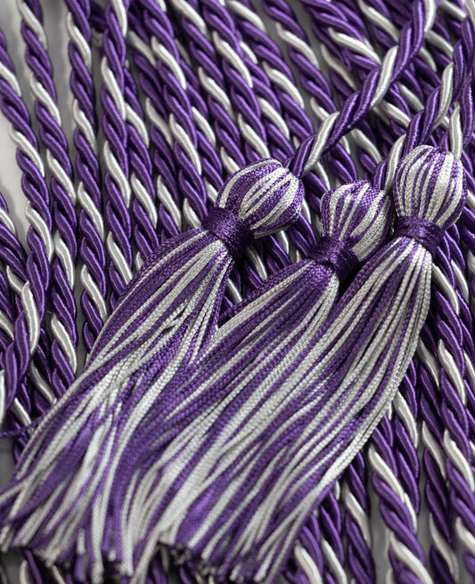 Purple, Purple, Silver Deluxe Graduation cord, Honor Cord