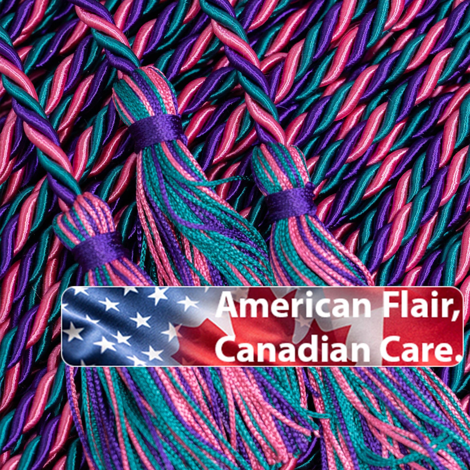 Hot Pink, Purple, Teal Graduation Honor Cords