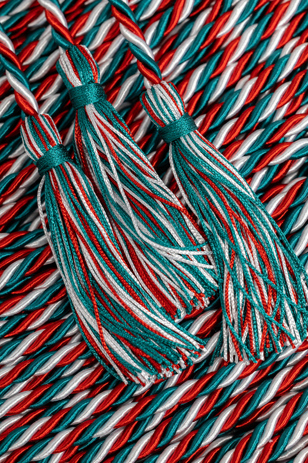 Red, Teal, White Graduation Honor Cord