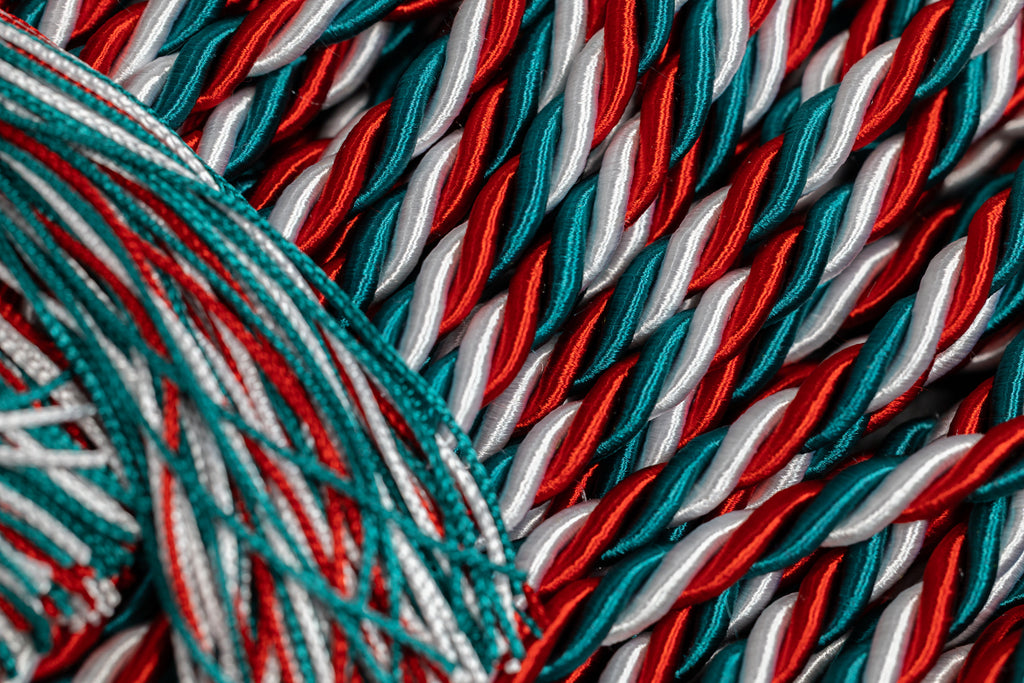 Red, Teal, White Graduation Honor Cord