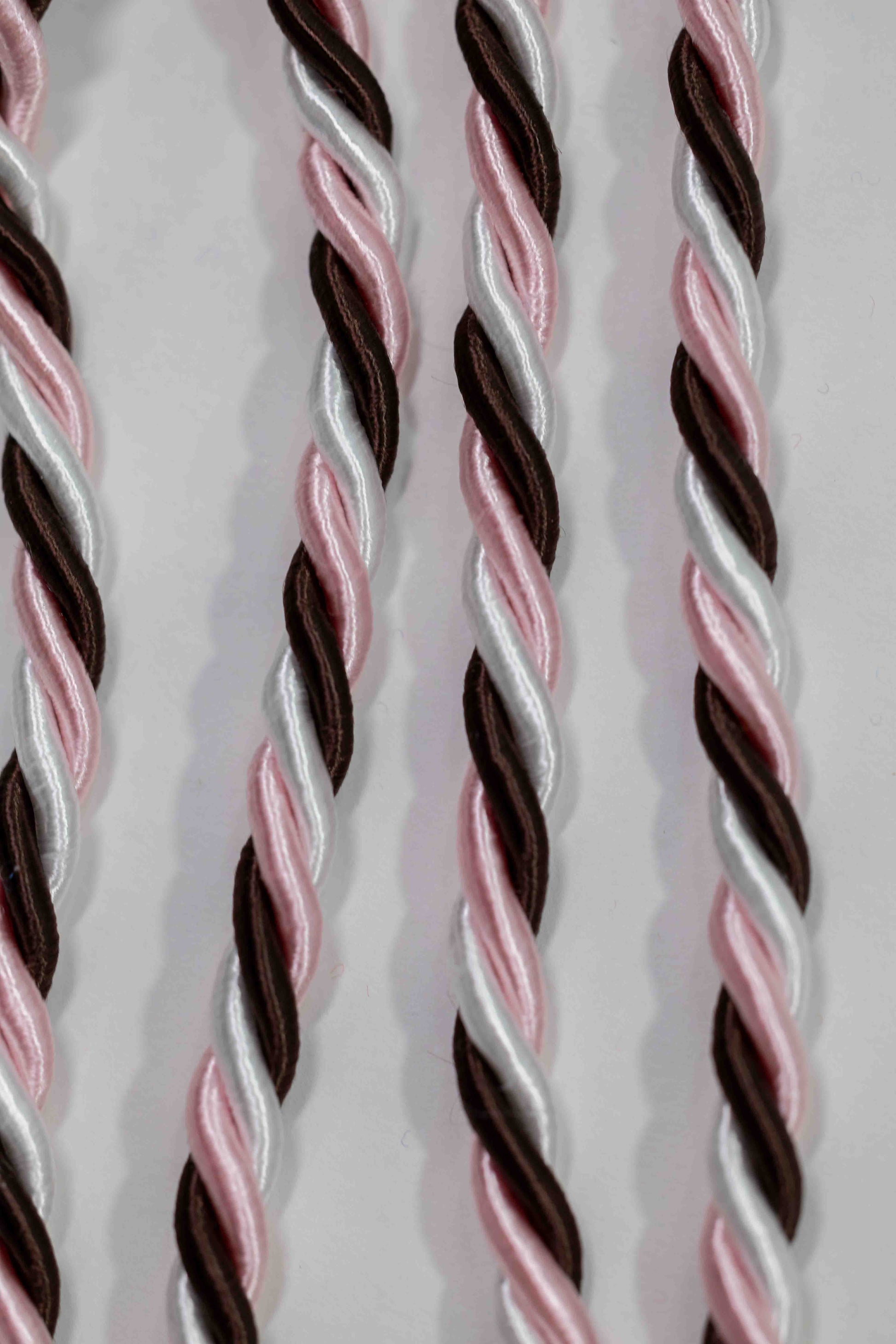 BROWN, PINK, WHITE GRADUATION CORD, HONOR CORD