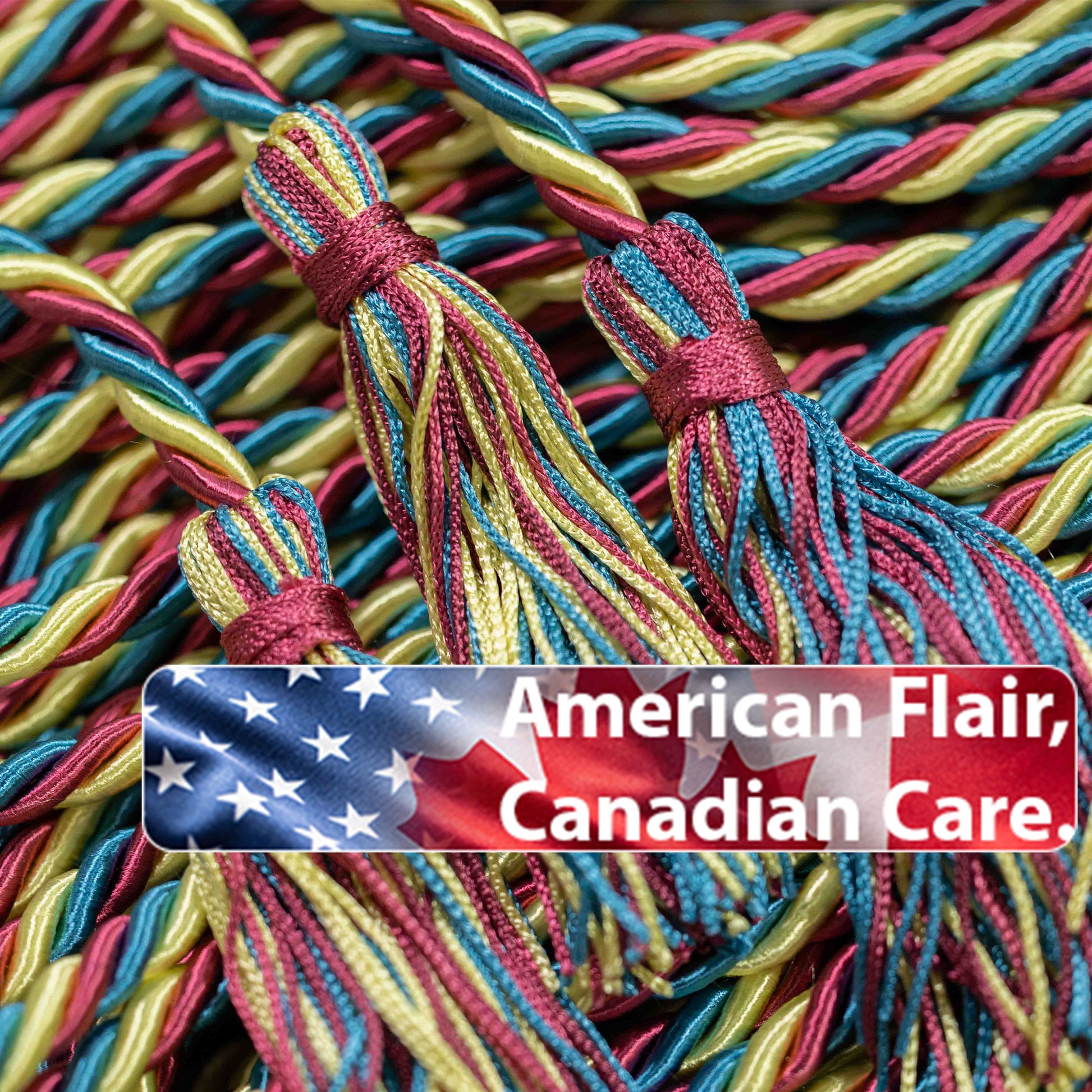 BURGUNDY, LEMON, TEAL GRADUATION CORD, HONOR CORD