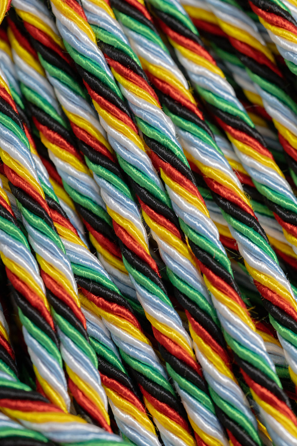 Disability Pride - Black, Emerald, Light Blue, White, Gold, Red Graduation cord