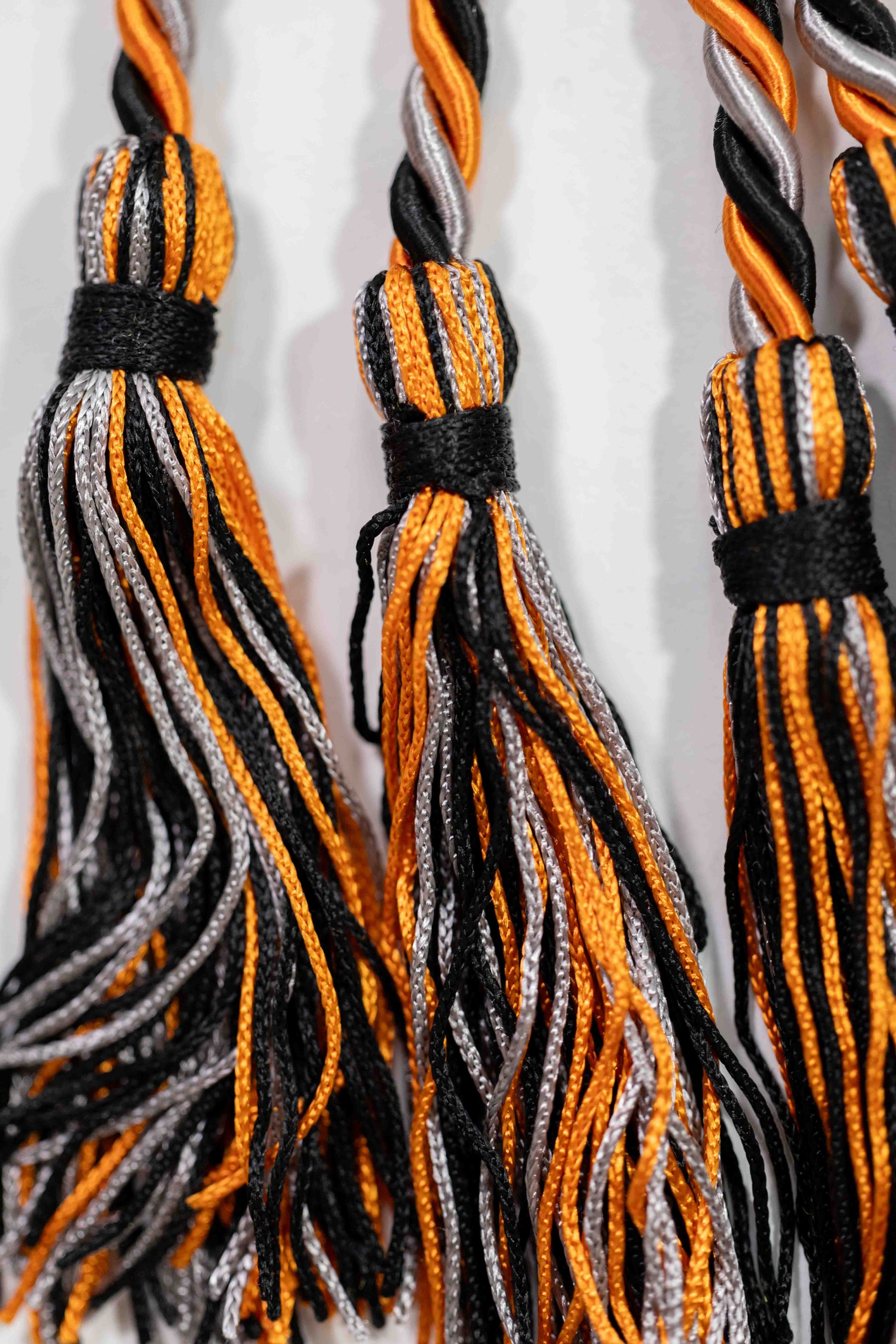 BLACK, ORANGE, PLATINUM GRADUATION CORD, HONOR CORD