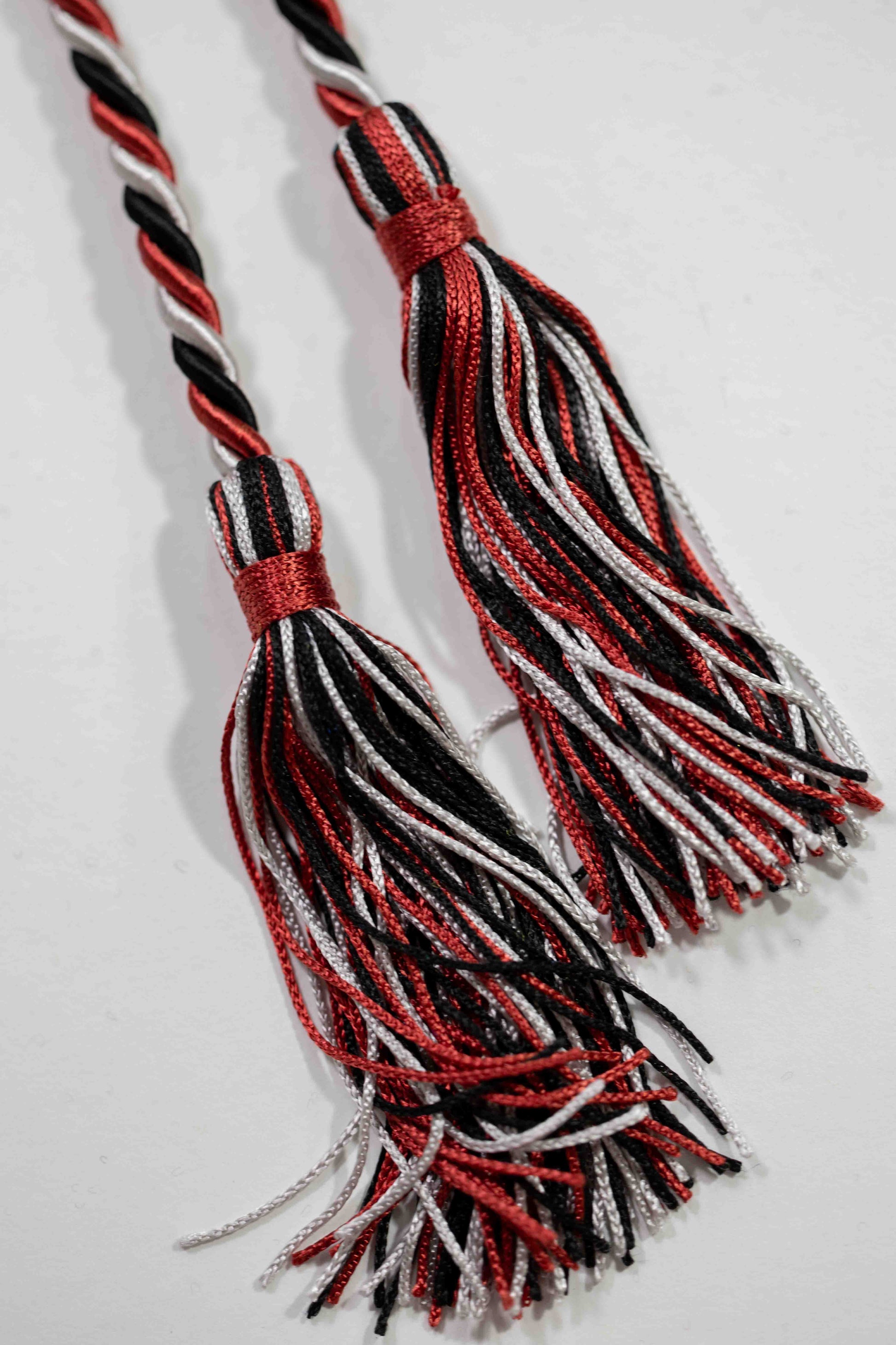 BLACK, RED, SILVER GRADUATION CORD, HONOR CORD