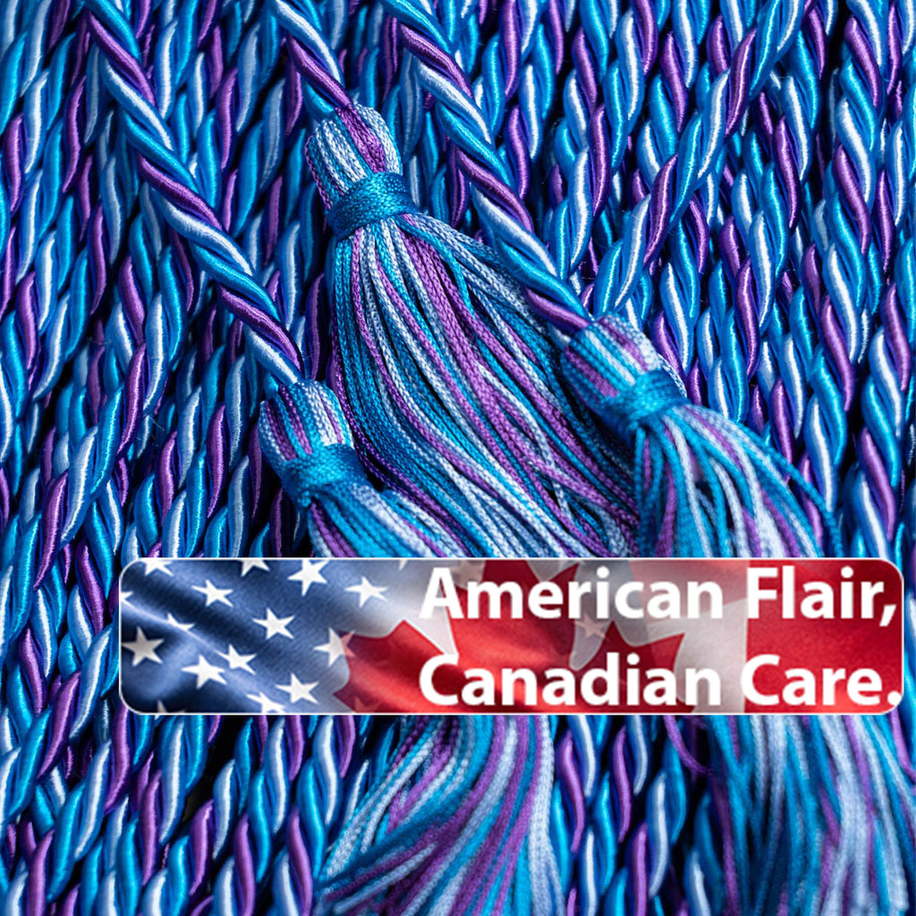 Blue Violet, Peacock, True Blue Graduation Honor Cord