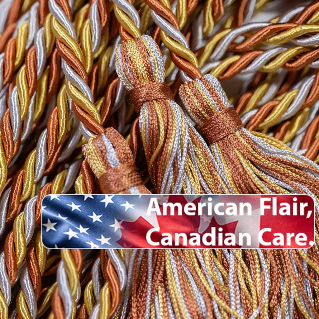 COPPER, OLD GOLD, SILVER GRADUATION CORD, HONOR CORD