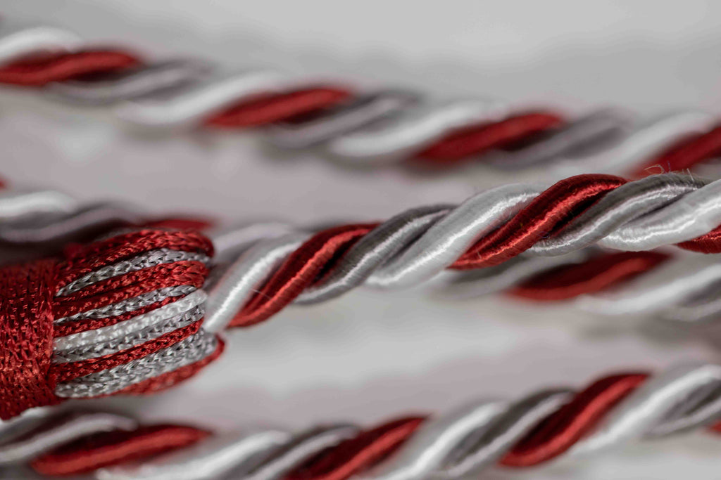 CARDINAL, PLATINUM, WHITE GRADUATION CORD, HONOR CORD