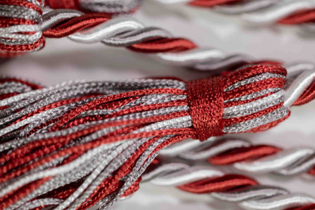 CARDINAL, PLATINUM, WHITE GRADUATION CORD, HONOR CORD