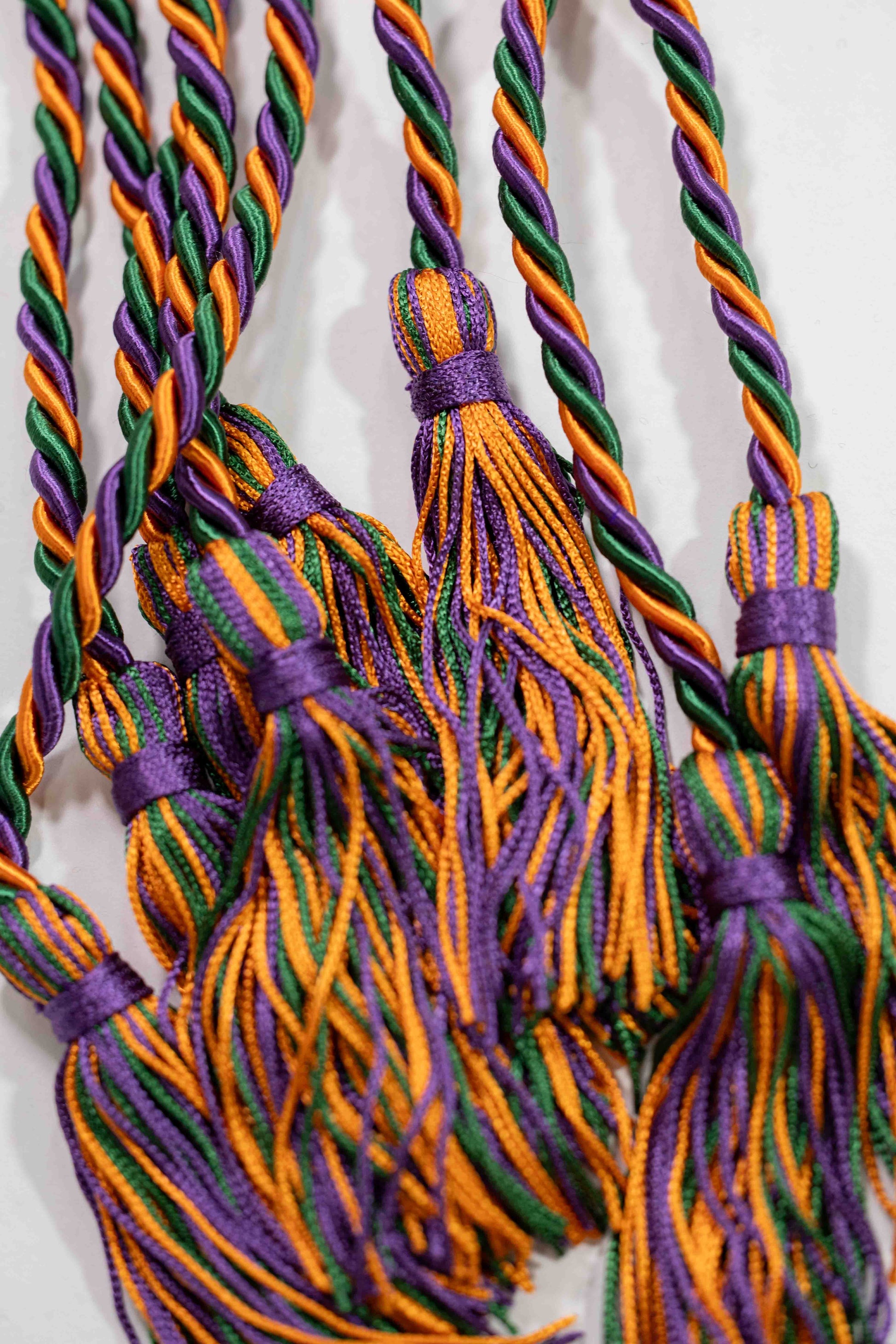 DARK GREEN, ORANGE, PURPLE GRADUATION CORD, HONOR CORD
