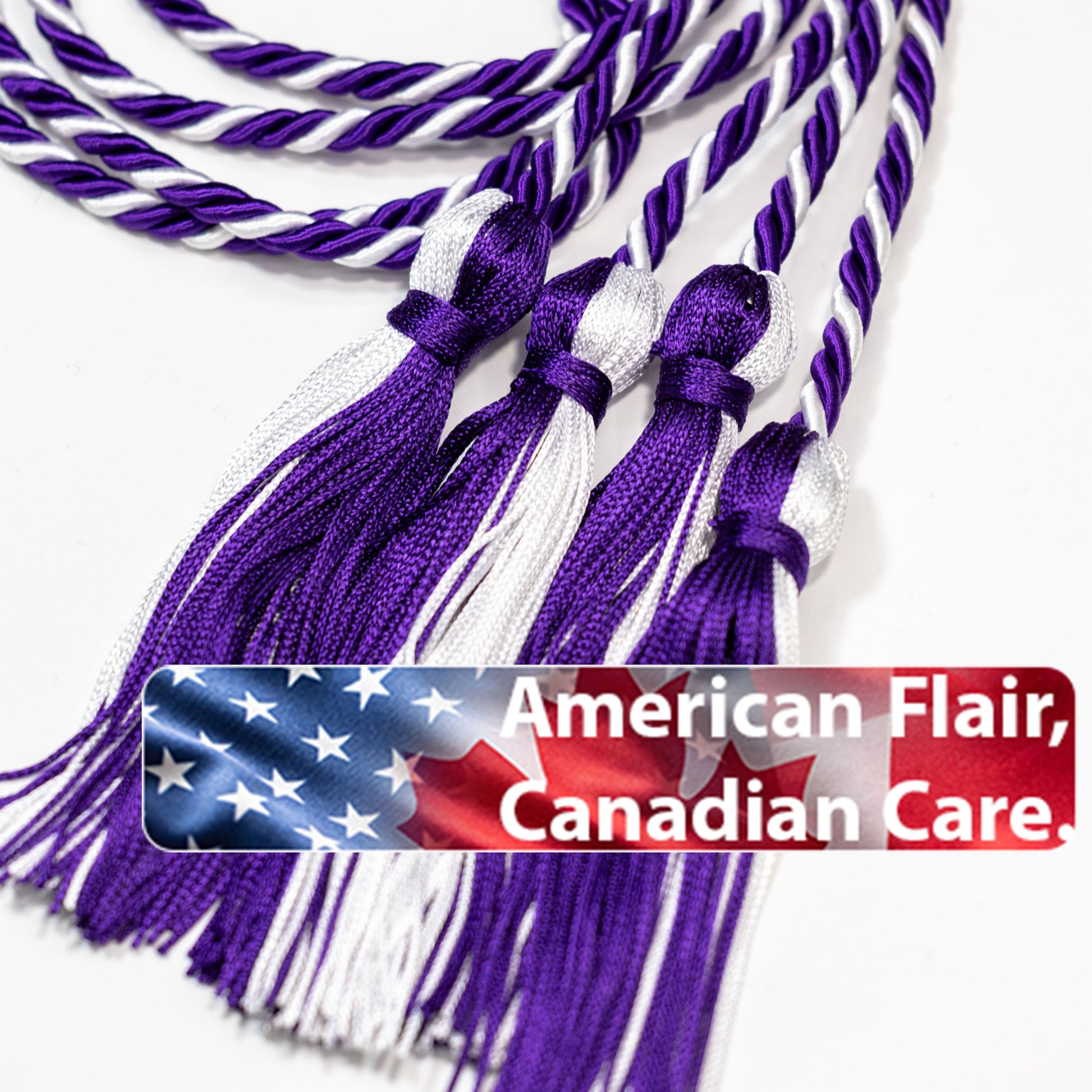 Purple, Purple, White Deluxe Graduation cord, Honor Cord SWE
