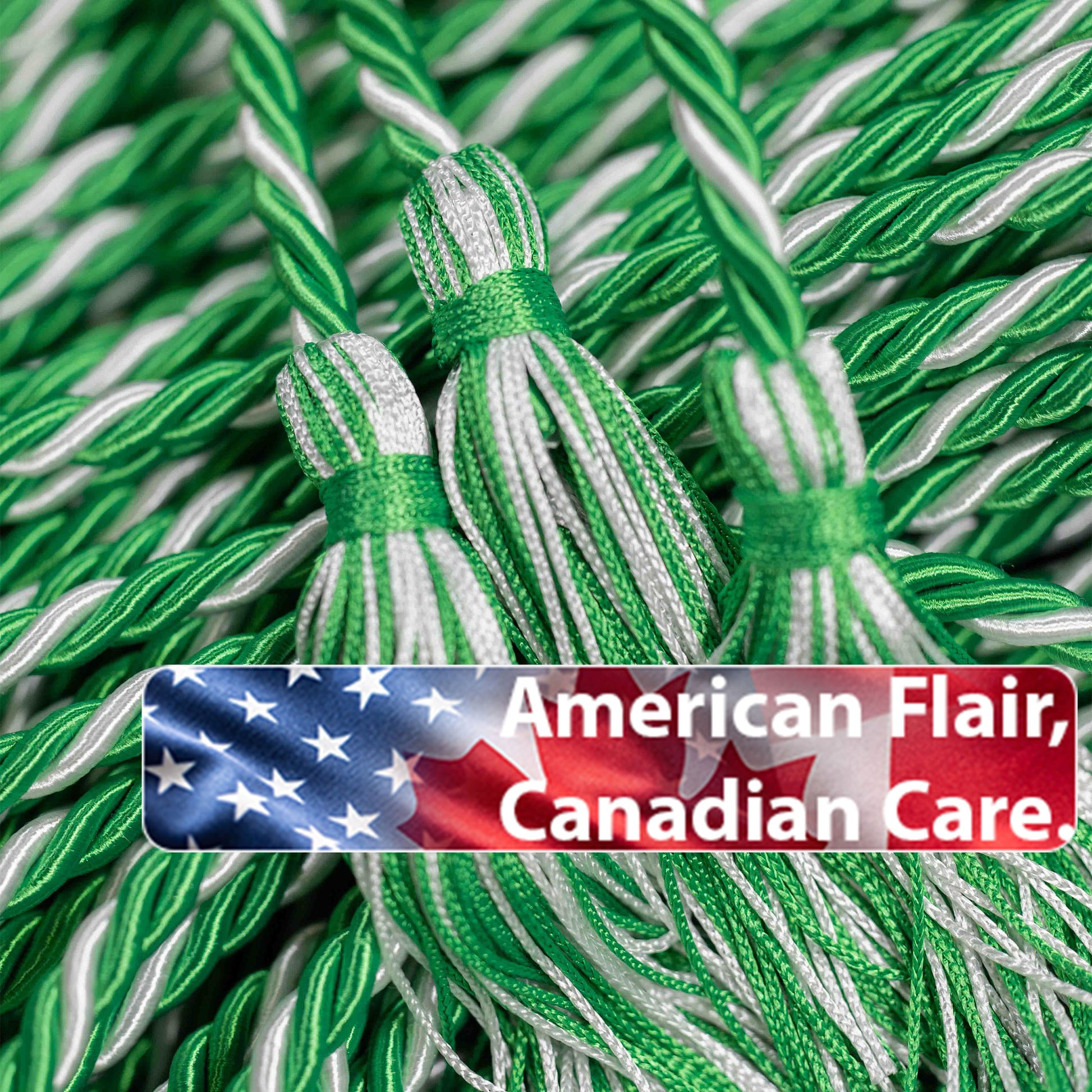 Emerald Green, Emerald White Graduation Cord, Honor Cord