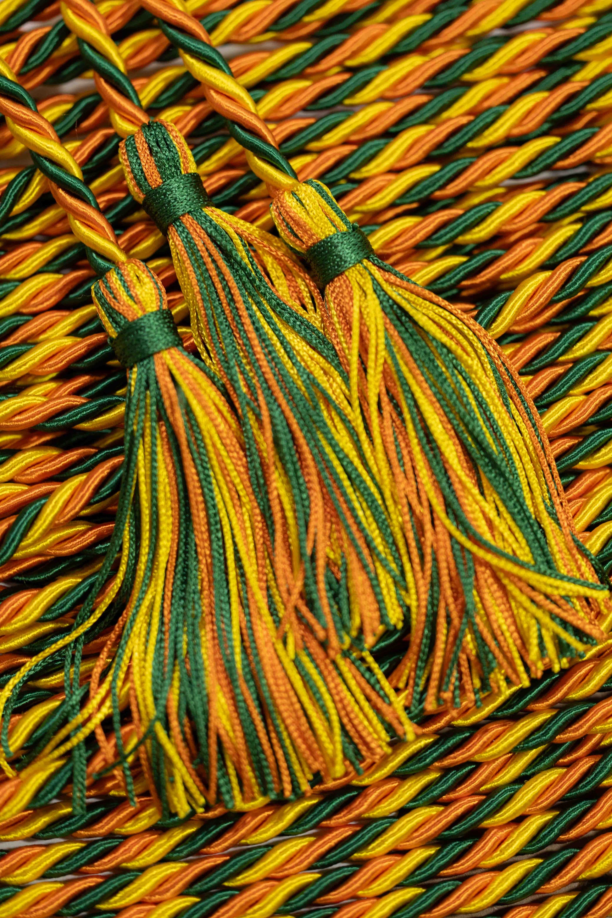 GOLD, GREEN, ORANGE GRADUATION CORD, HONOR CORD