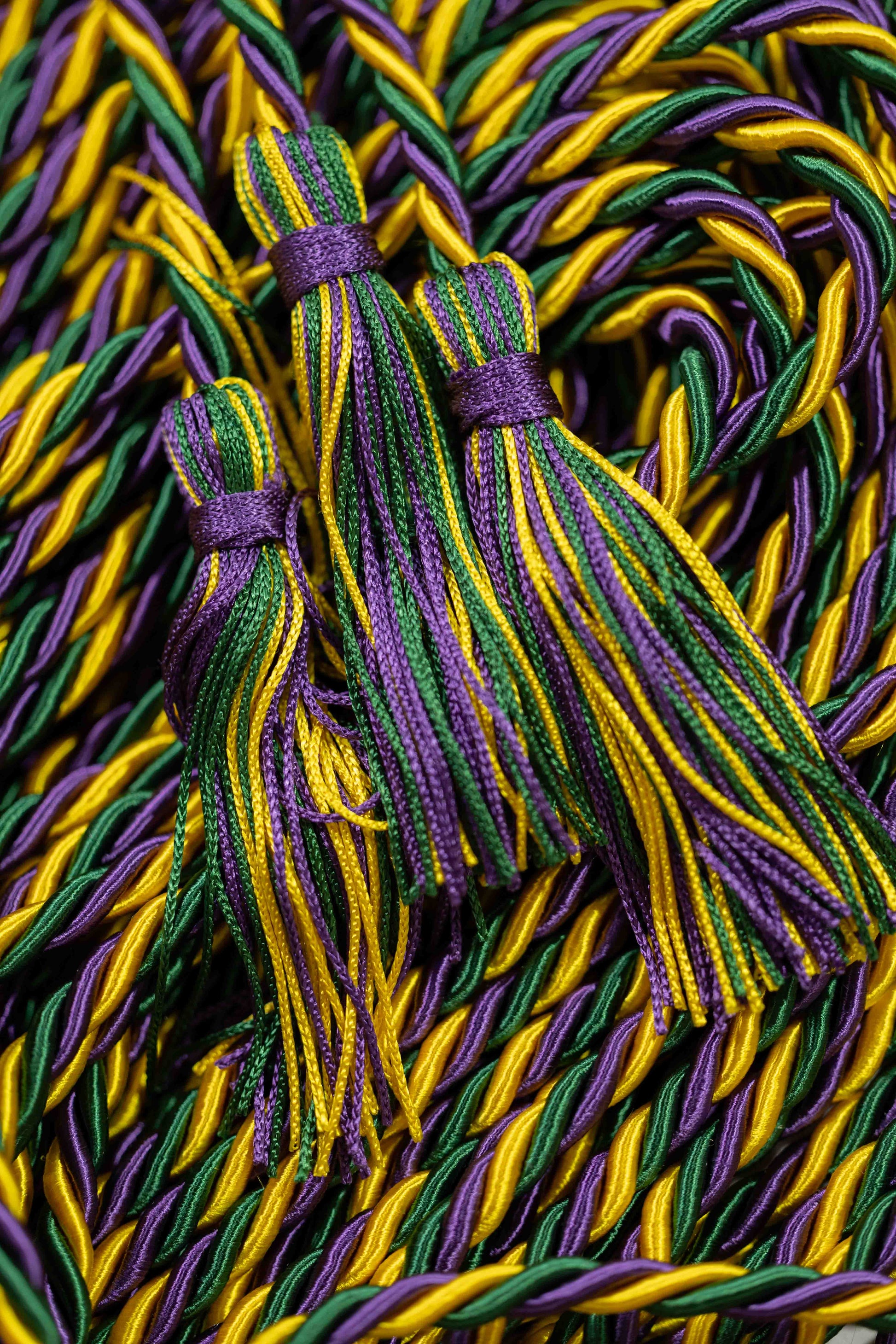 Gold, Green, Purple Graduation cord, Honor Cord
