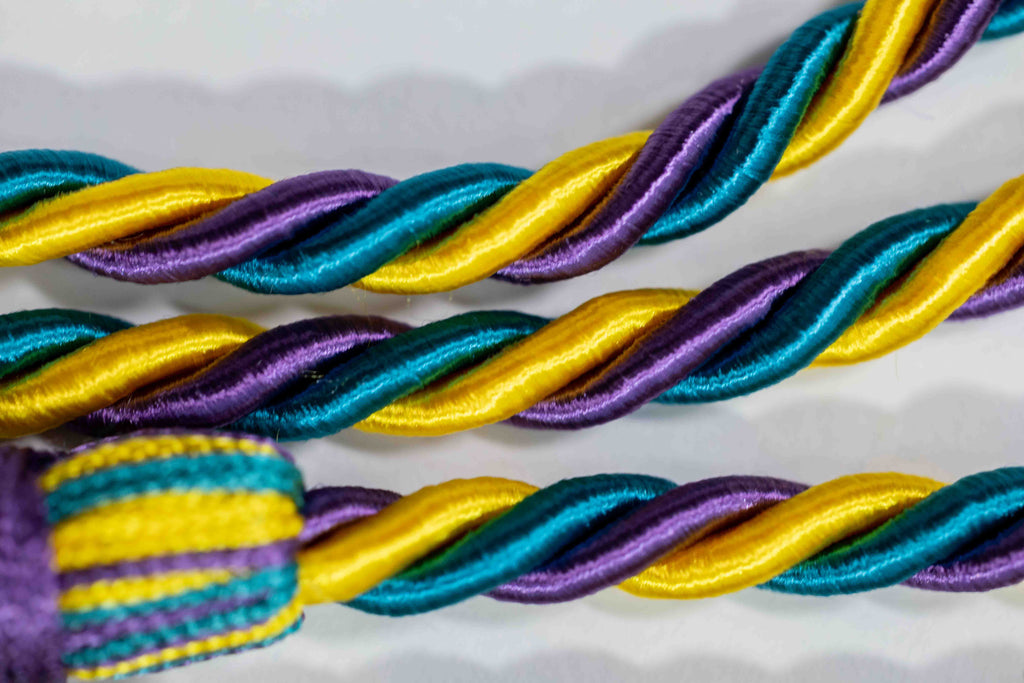 GOLD, PURPLE, TEAL GRADUATION CORD, HONOR CORD