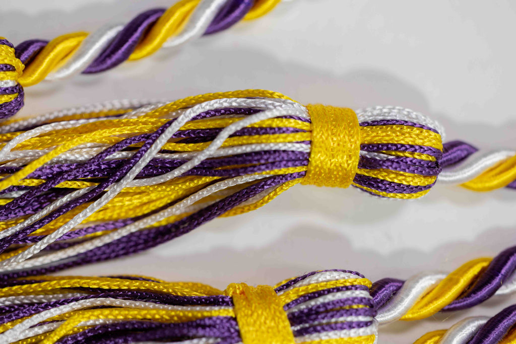 GOLD, PURPLE, WHITE GRADUATION CORD, HONOR CORD