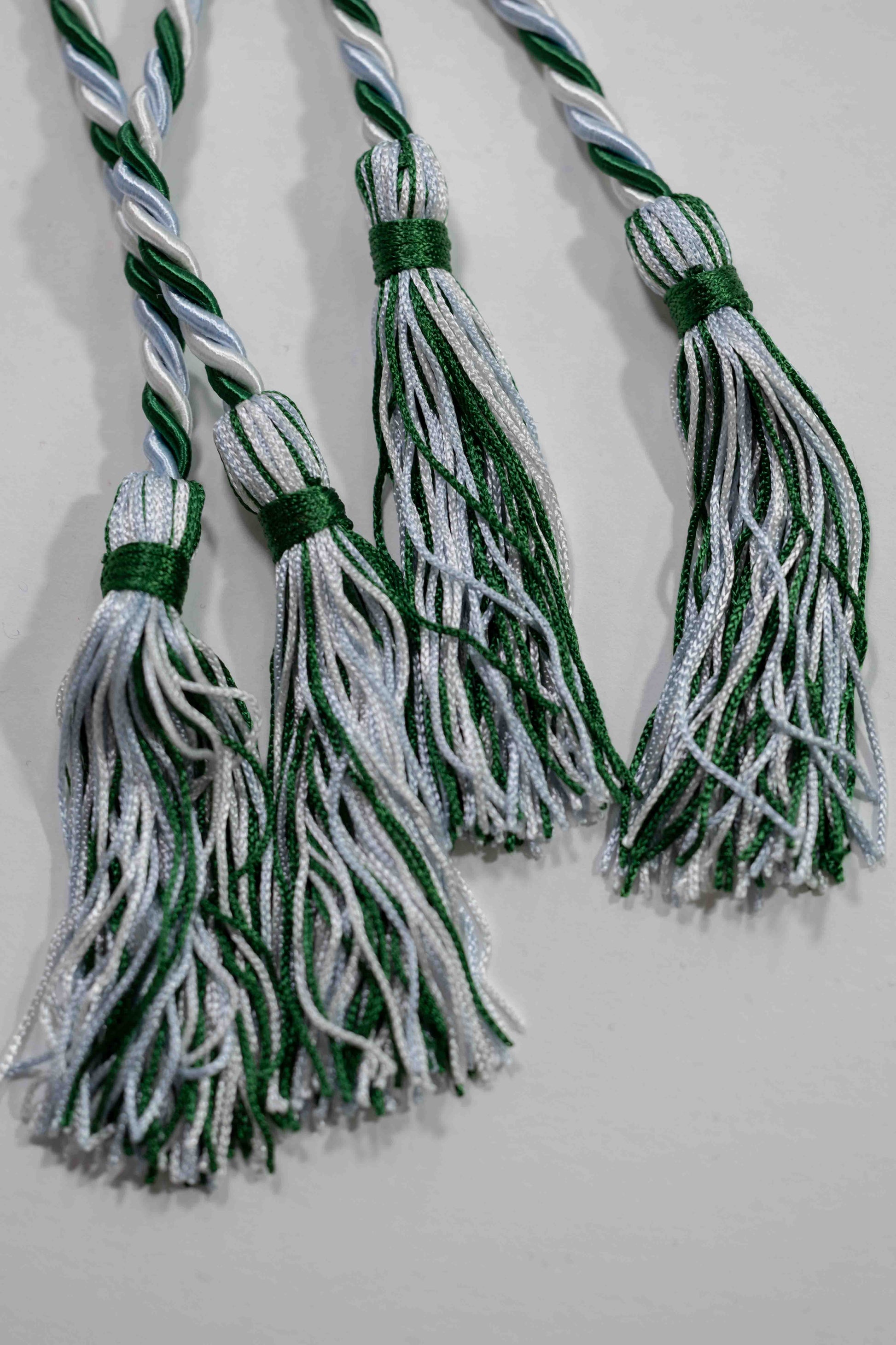 GREEN, LIGHT BLUE, WHITE GRADUATION CORD, HONOR CORD