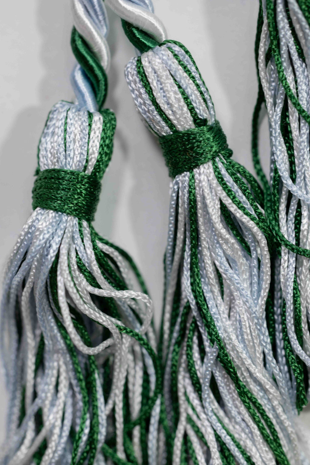 GREEN, LIGHT BLUE, WHITE GRADUATION CORD, HONOR CORD