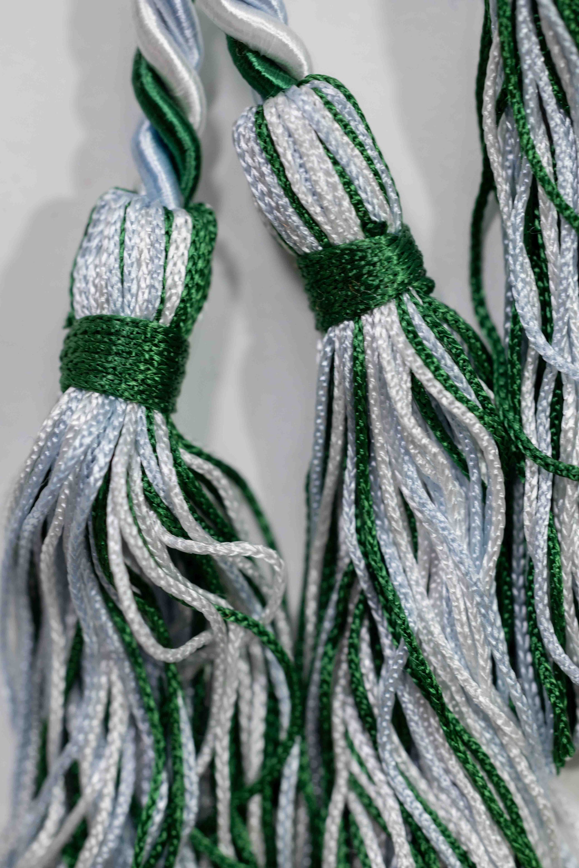 GREEN, LIGHT BLUE, WHITE GRADUATION CORD, HONOR CORD