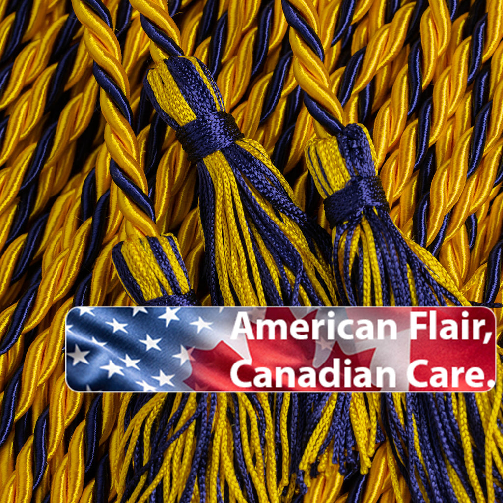 Gold, Gold, Navy Graduation cord, Honor Cord