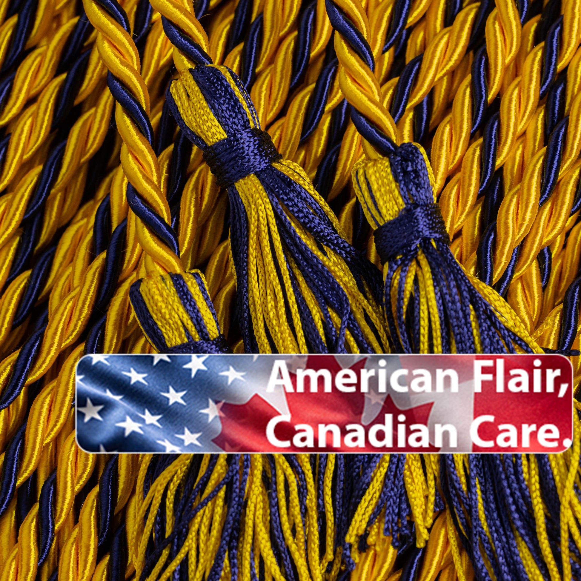 Gold, Gold, Navy Graduation cord, Honor Cord