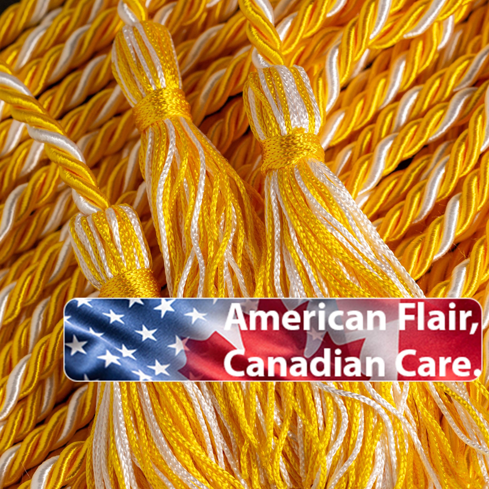 Gold, Gold, White Graduation Cord, Honor Cord