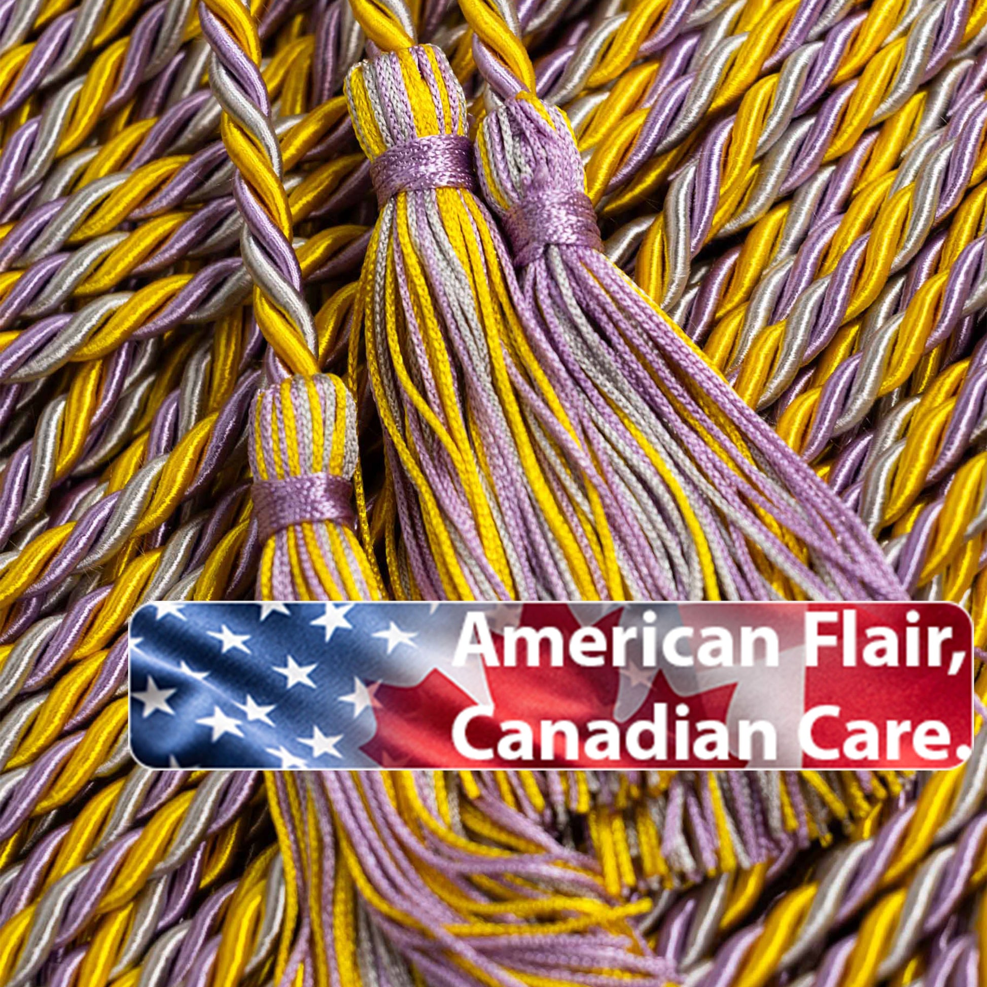 Gold, Lilac, Silver Graduation Honor Cord