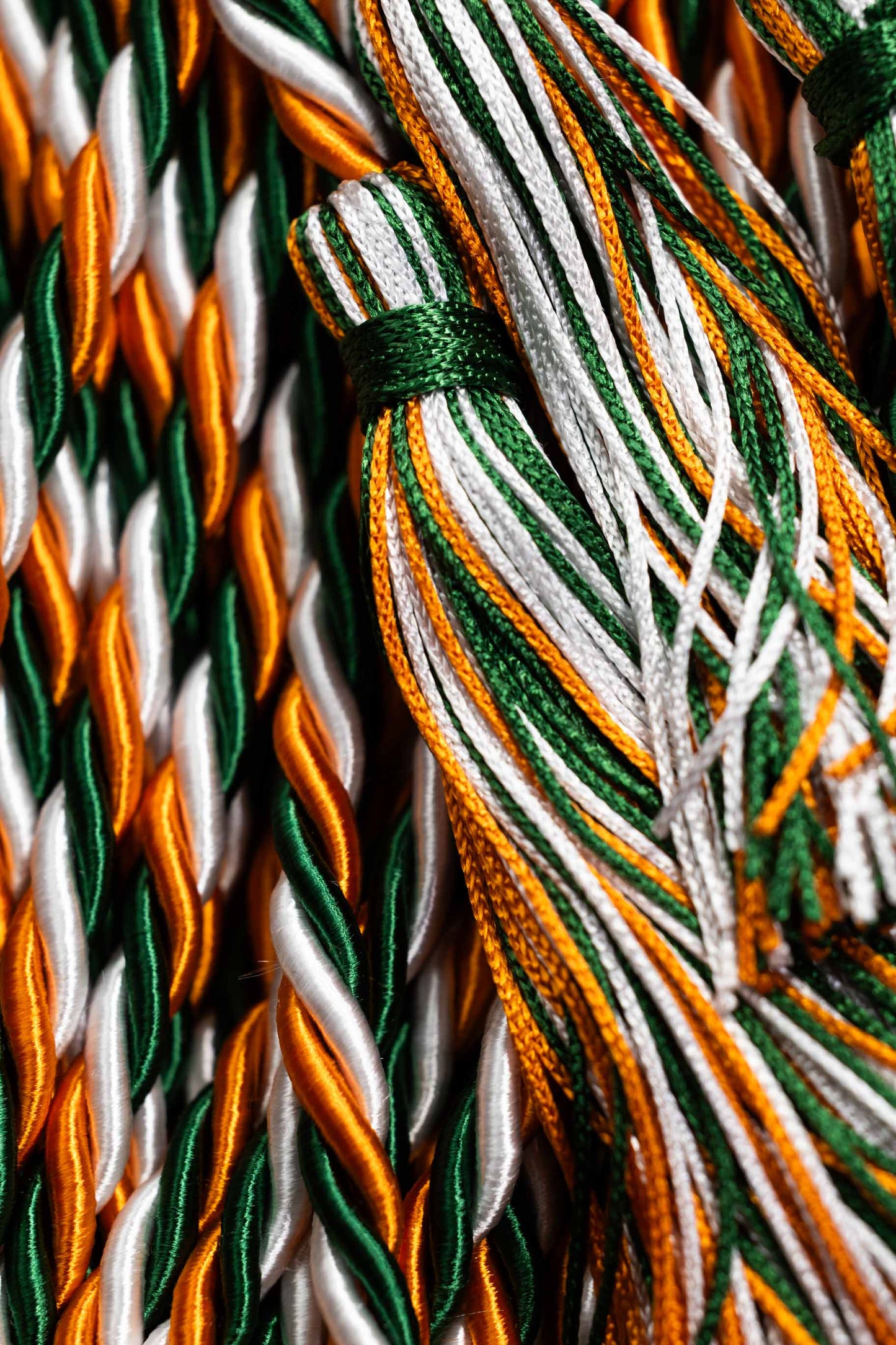Back Order-Green, Orange, White Graduation Cord, Honor Cord