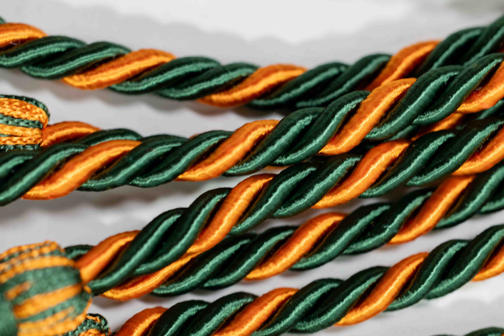 HUNTER GREEN, HUNTER GREEN, ORANGE GRADUATION CORD, HONOR CORD