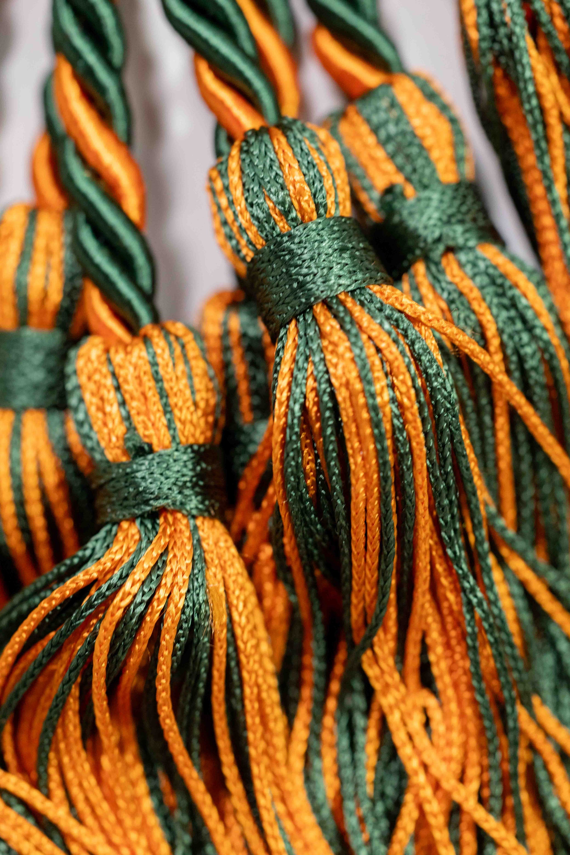 HUNTER GREEN, HUNTER GREEN, ORANGE GRADUATION CORD, HONOR CORD