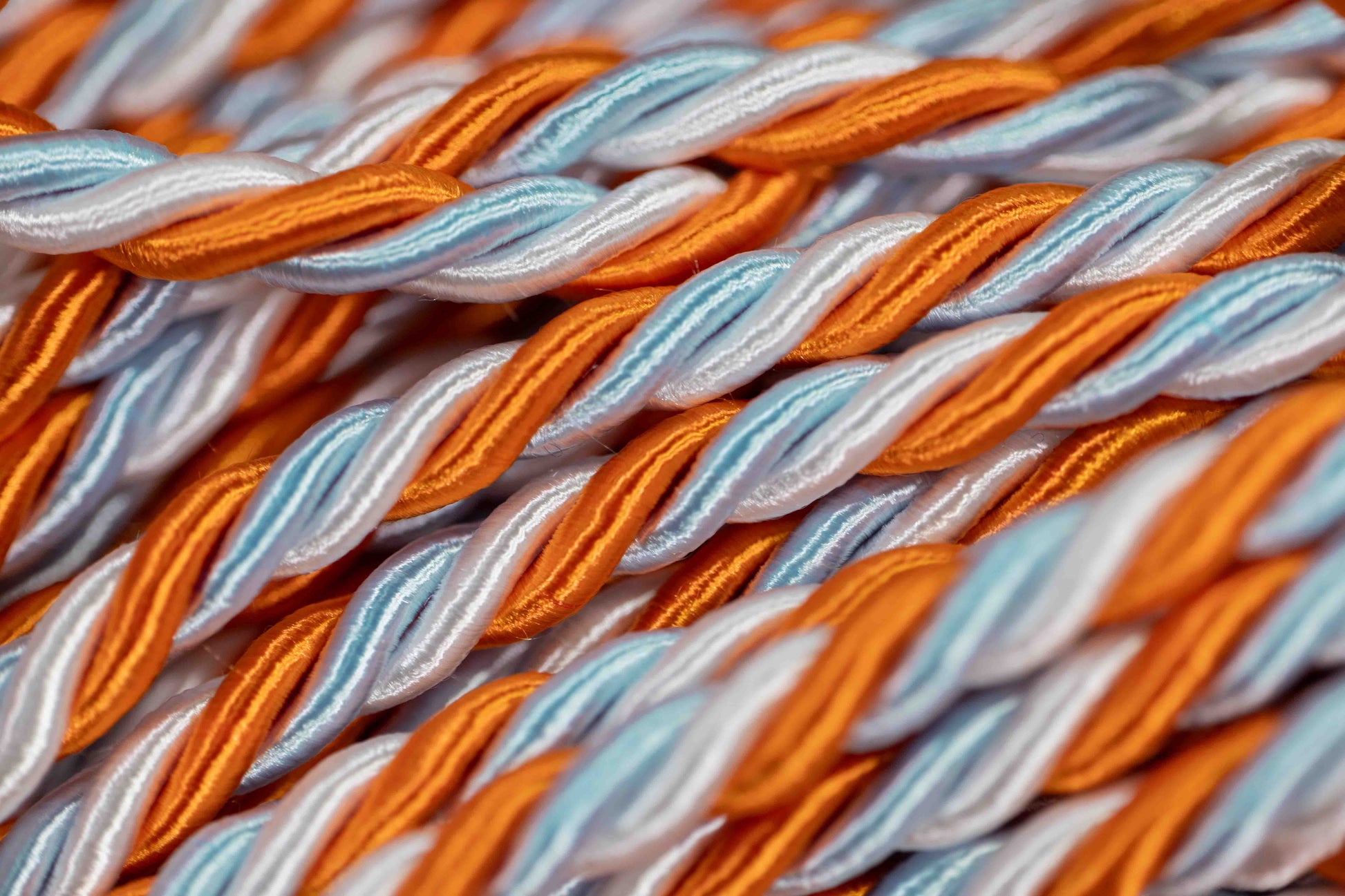 LIGHT BLUE, ORANGE, WHITE GRADUATION CORD, HONOR CORD