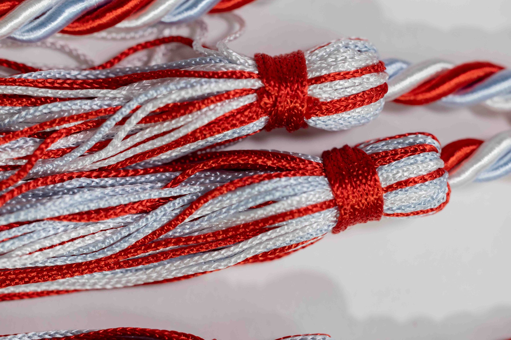 LIGHT BLUE, RED, WHITE GRADUATION CORD, HONOR CORD