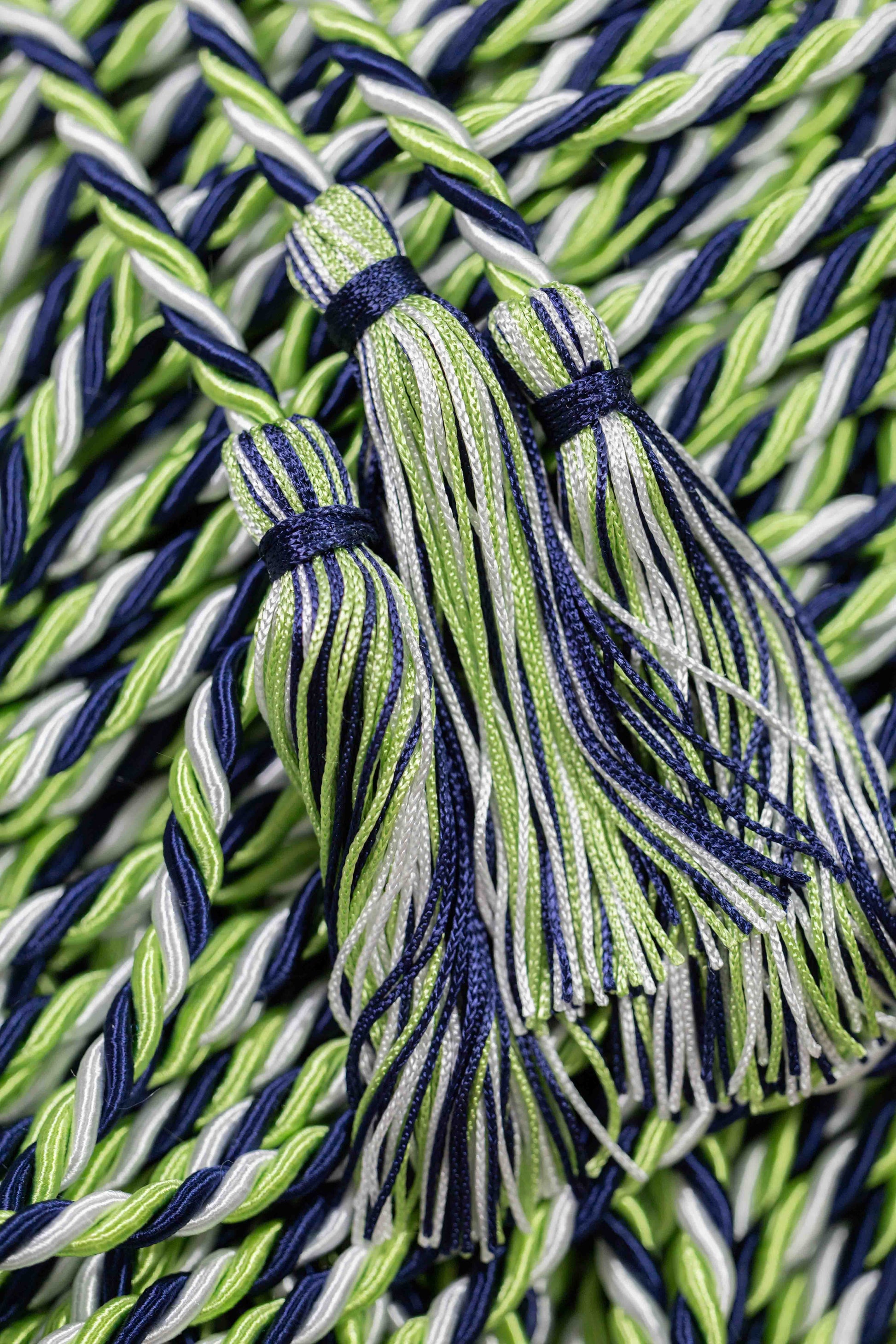LIME GREEN, NAVY, WHITE GRADUATION CORD, HONOR CORD