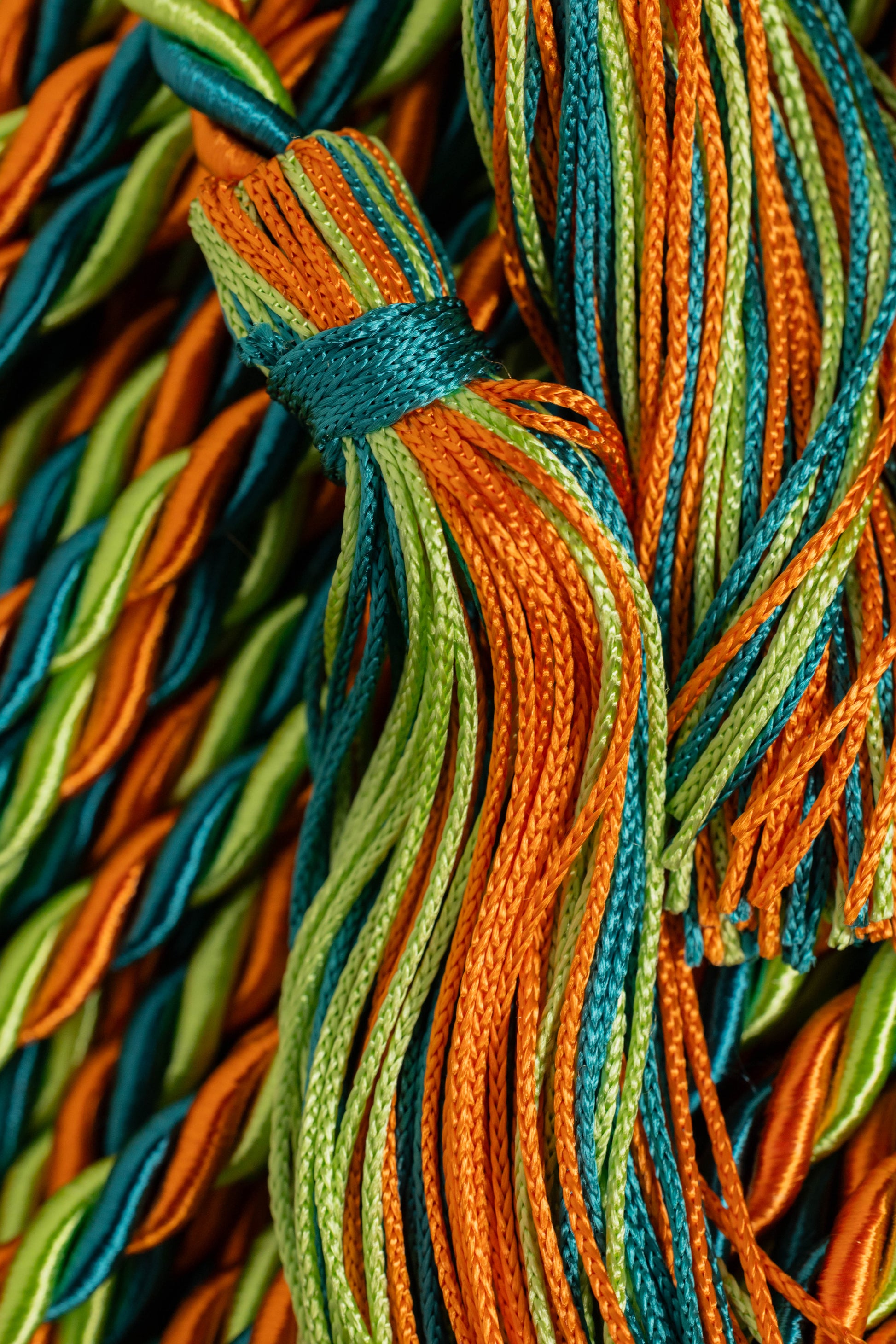 ORANGE, LIME GREEN, TEAL GRADUATION CORD, HONOR CORD